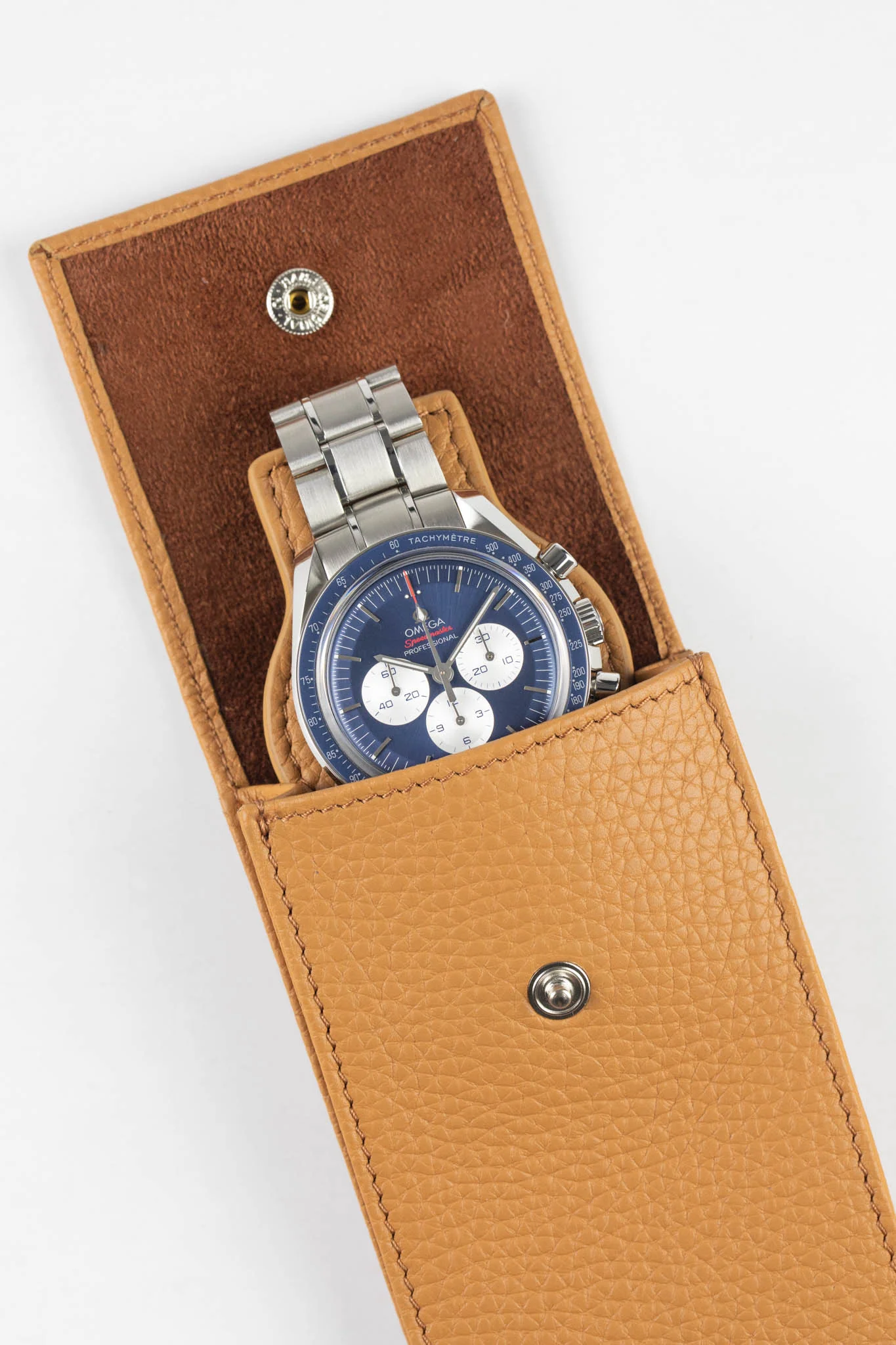 JPM Luxe Leather Watch Travel Pouch in CAMEL - Image 5