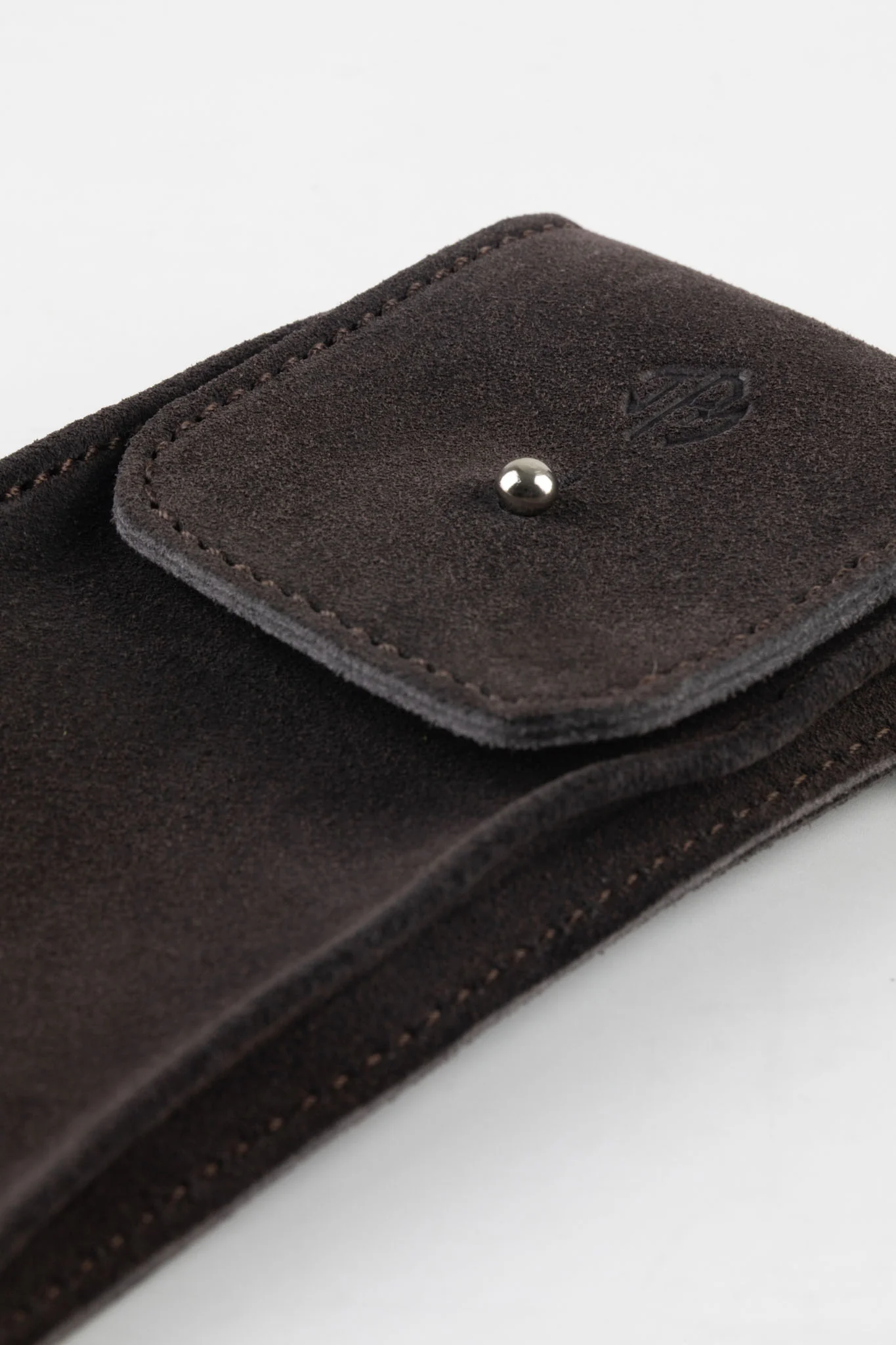 JPM Single Watch Vintage Suede Travel Pouch in DARK BROWN - Image 7