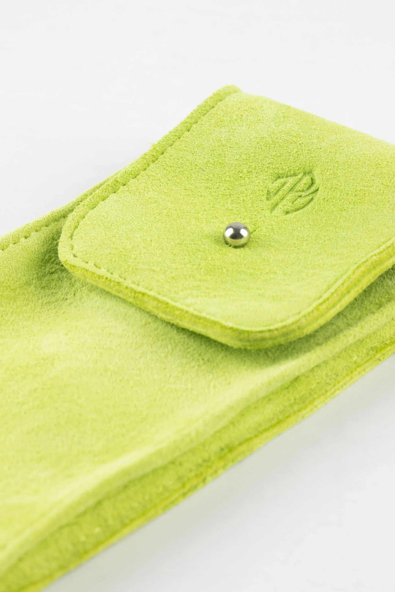 JPM Single Watch Vintage Suede Travel Pouch in LIME GREEN - Image 7