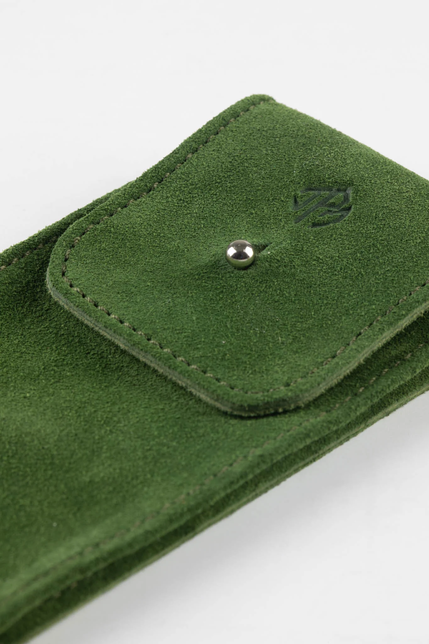 JPM Single Watch Vintage Suede Travel Pouch in MOSS GREEN - Image 7