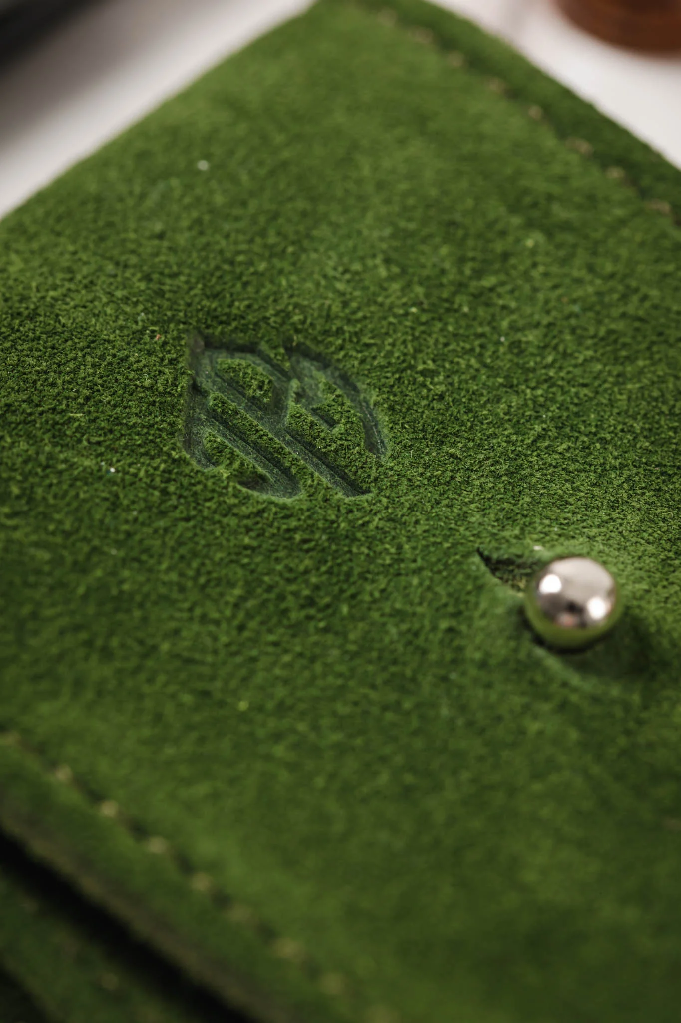 JPM Single Watch Vintage Suede Travel Pouch in MOSS GREEN - Image 8