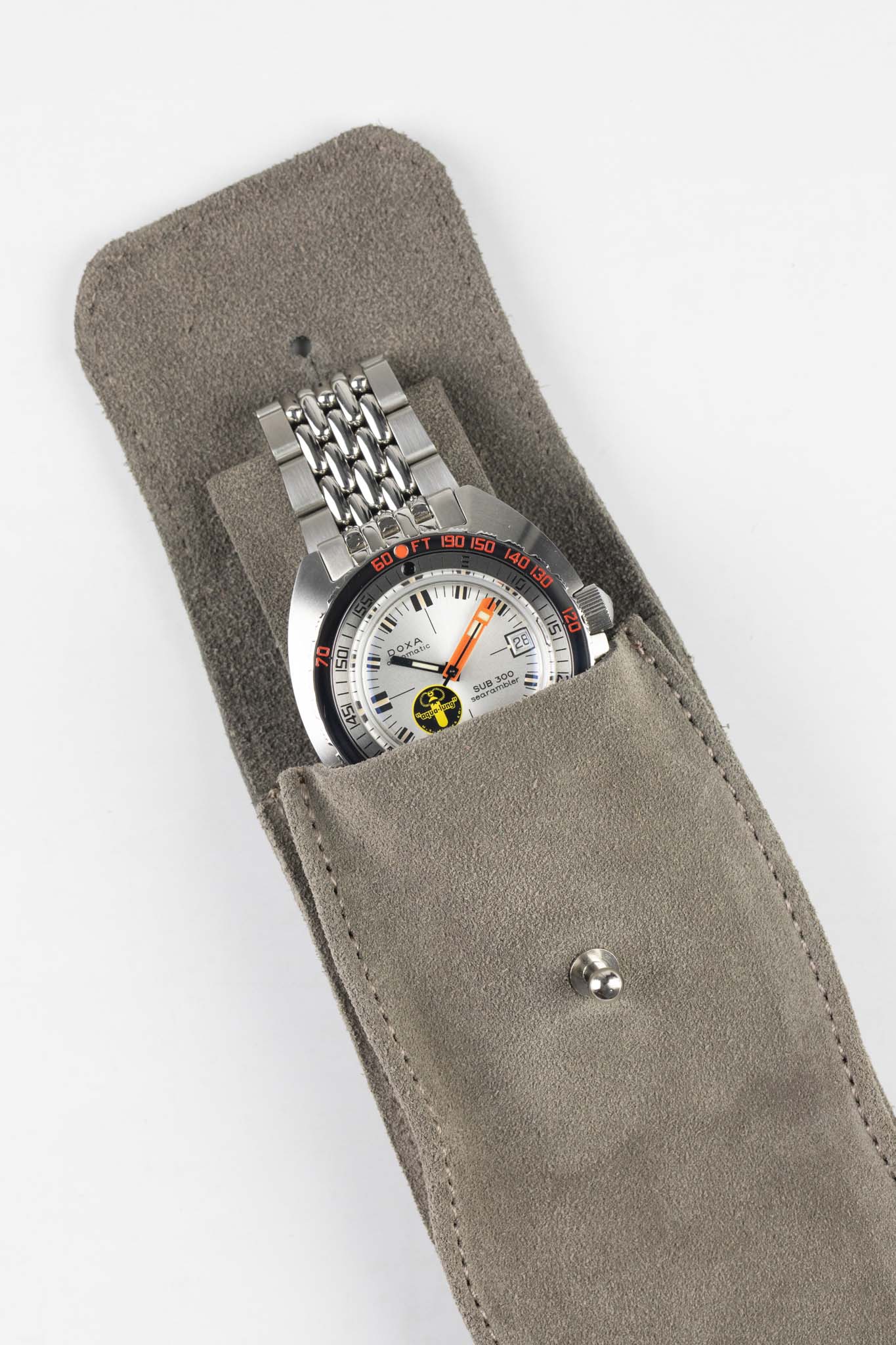 JPM Single Watch Vintage Suede Travel Pouch in SPACE GREY - Image 5