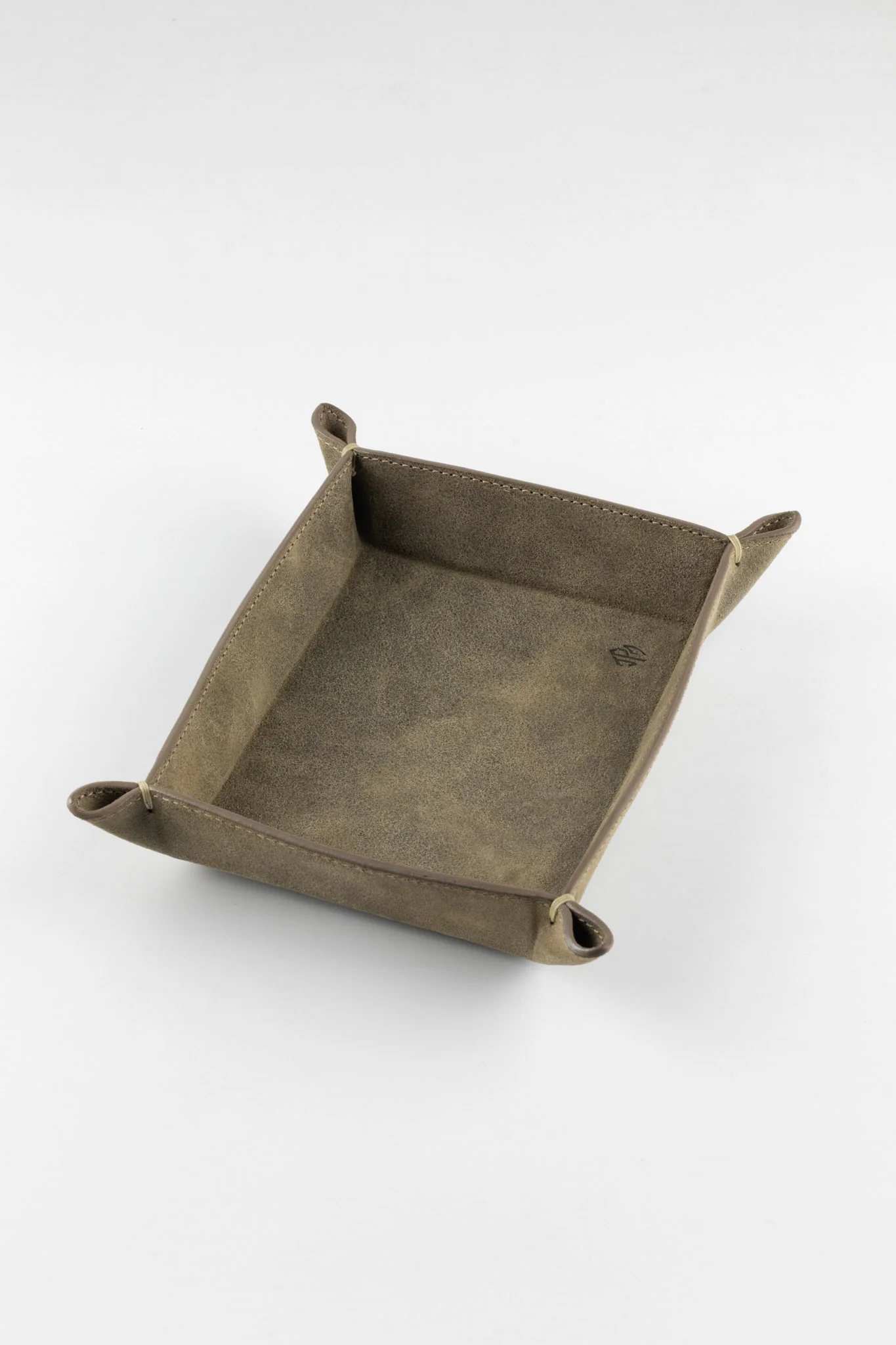 JPM Small Suede Leather Valet Tray in GREY - Image 4