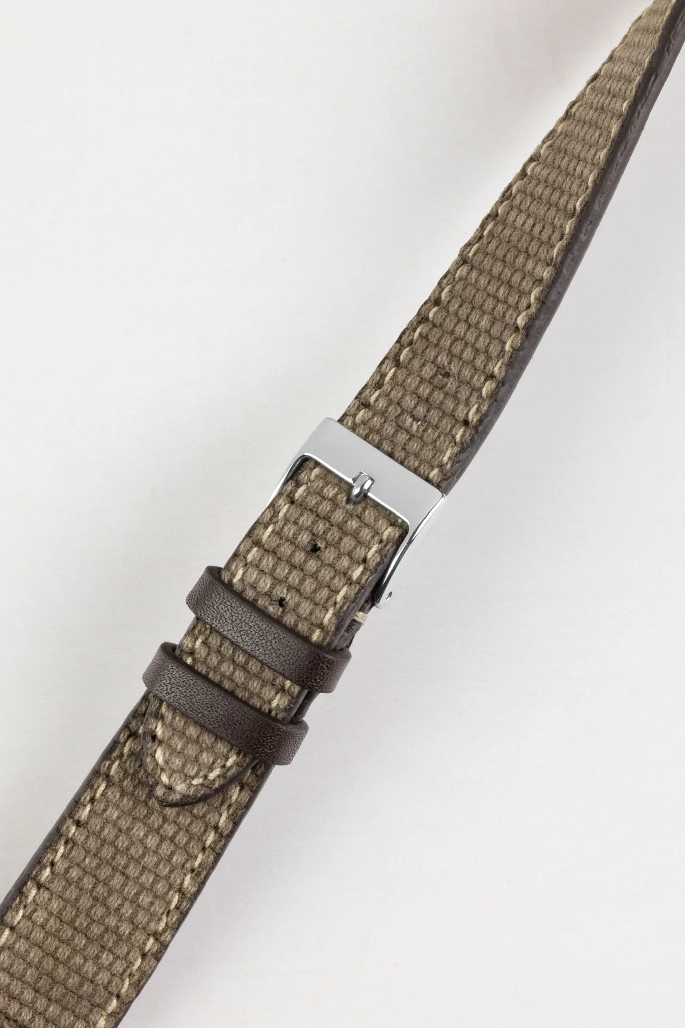 JPM Vintage Canvas Watch Strap with Leather Keepers - GREY - Image 4
