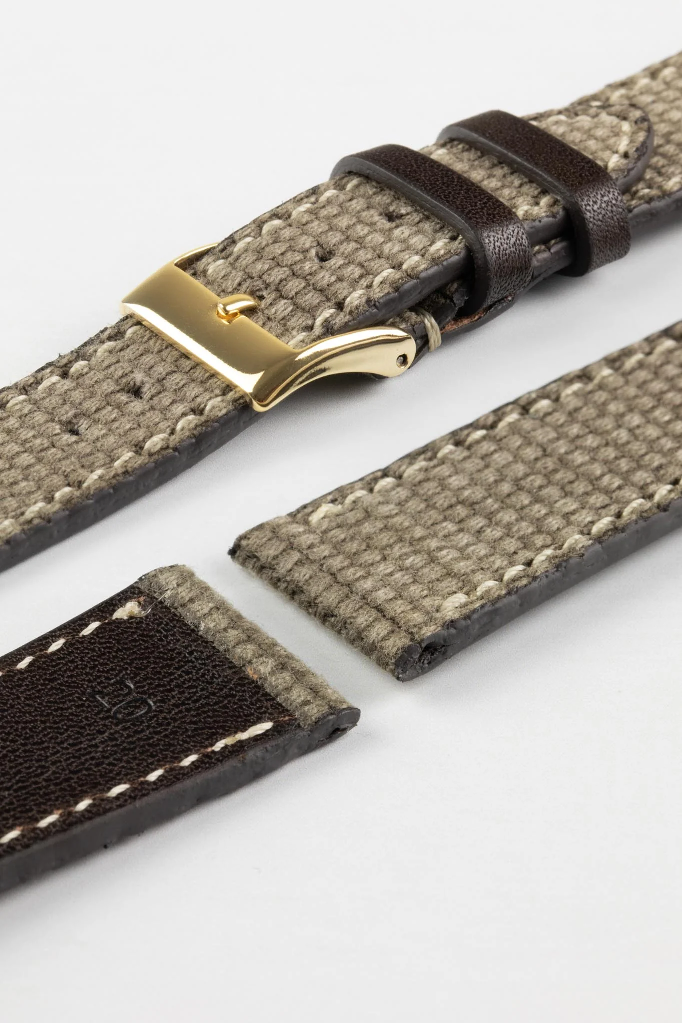 JPM Vintage Canvas Watch Strap with Leather Keepers - GREY - Image 7