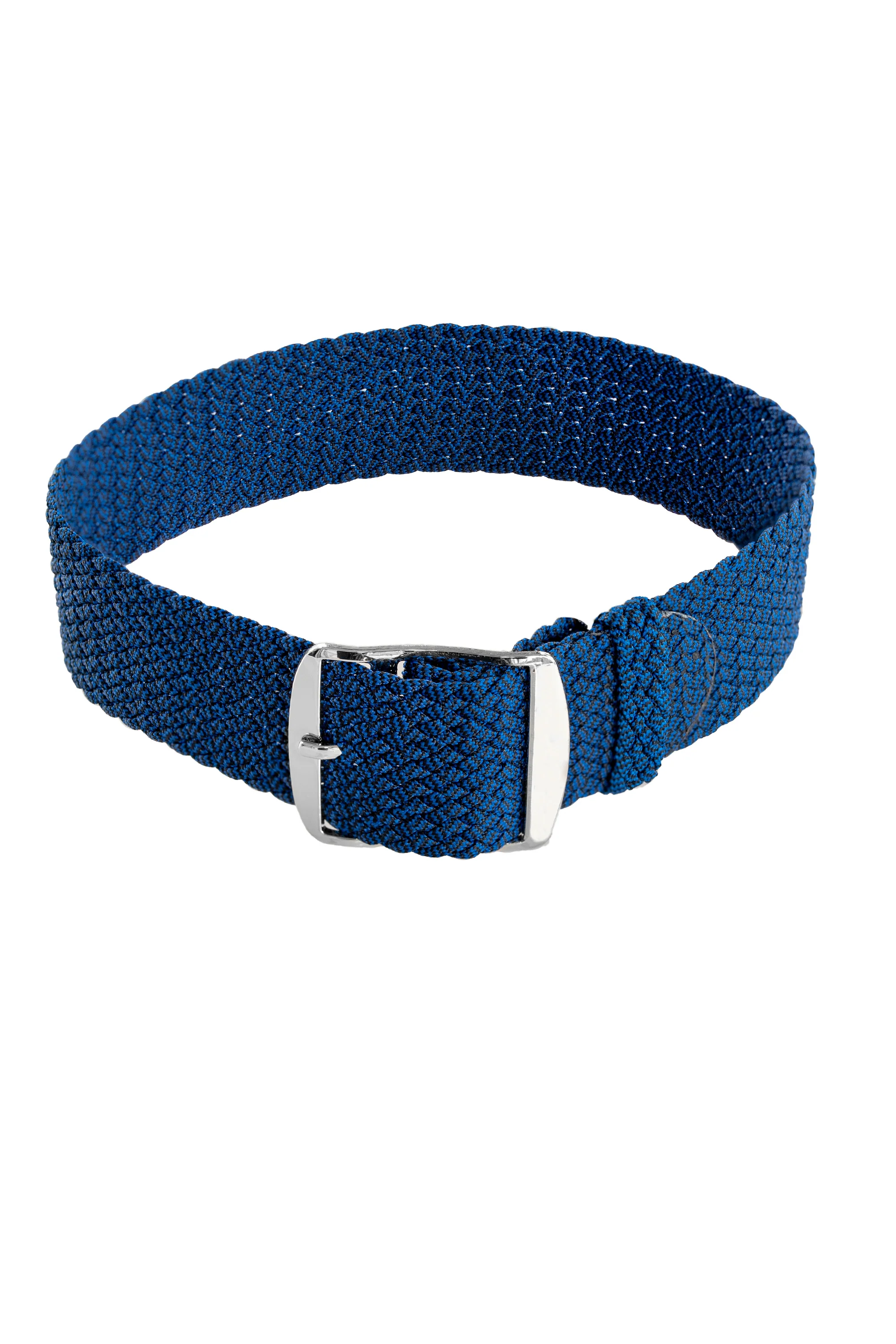 MELANGE PERLON Braided Watch Strap & Buckle in DEEP BLUE - Image 3