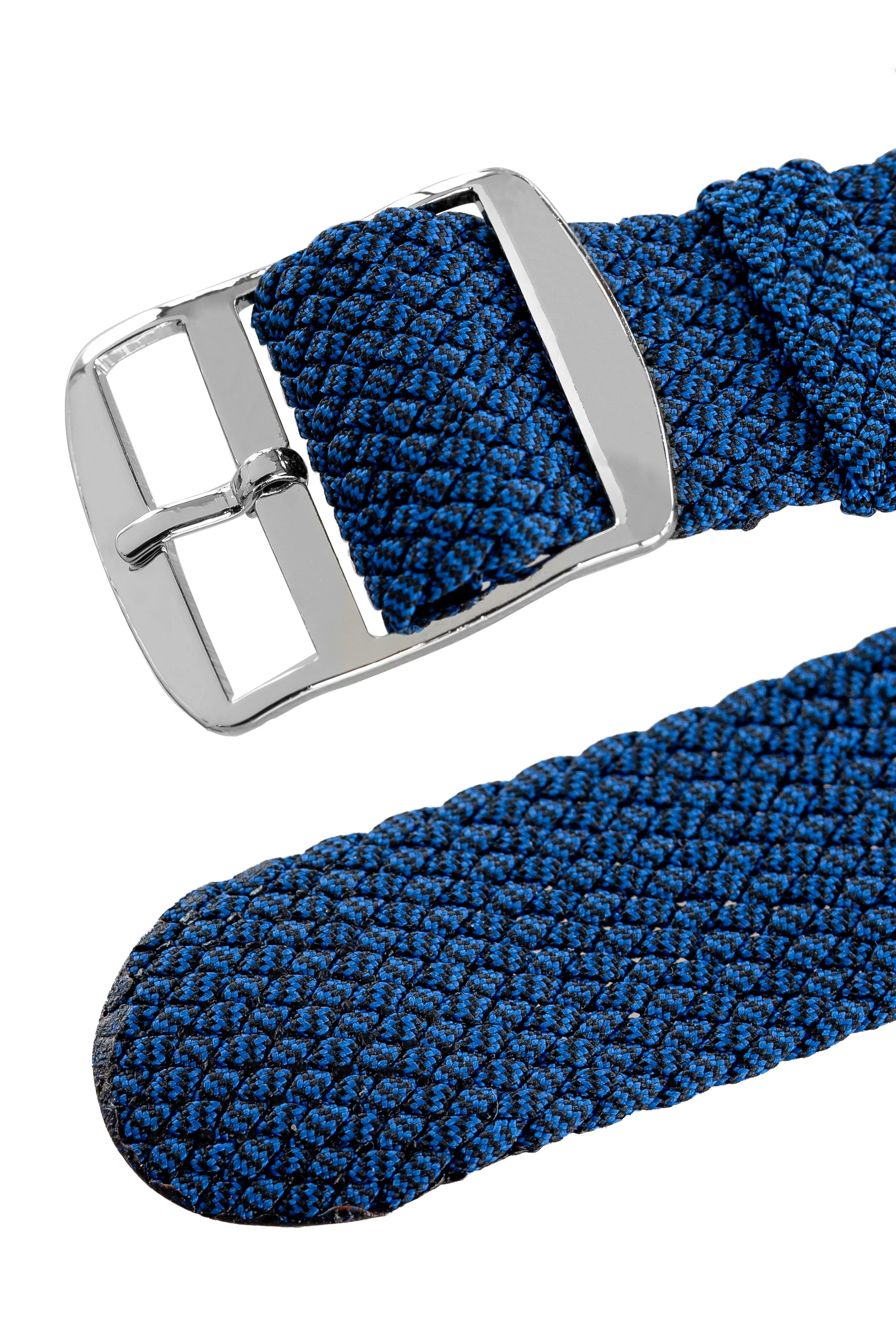 MELANGE PERLON Braided Watch Strap & Buckle in DEEP BLUE - Image 4