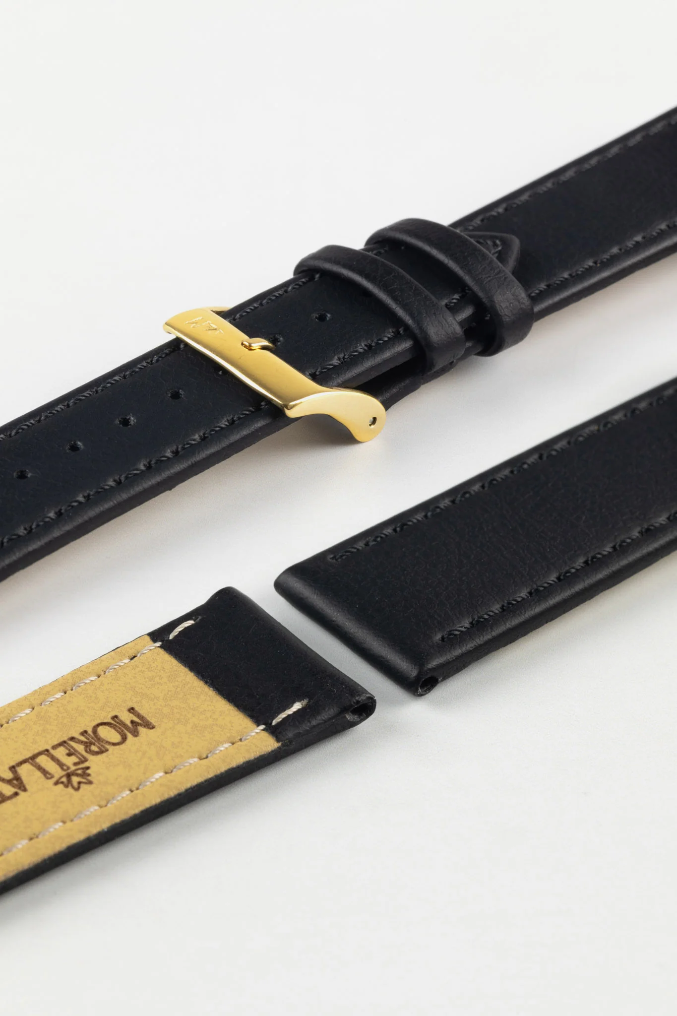 Morellato ABETE Buffalo-Embossed Vegan Leather Watch Strap in BLACK - Image 7