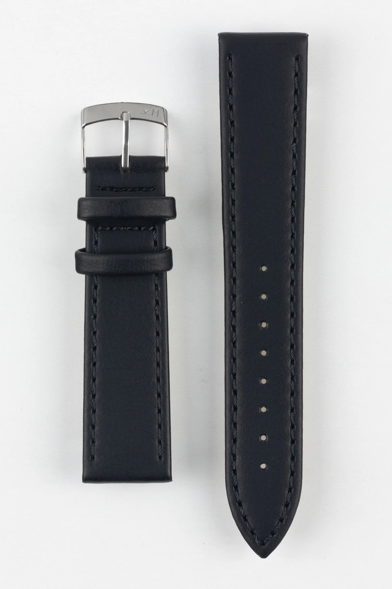 Morellato ABETE Buffalo-Embossed Vegan Leather Watch Strap in BLACK - Image 9