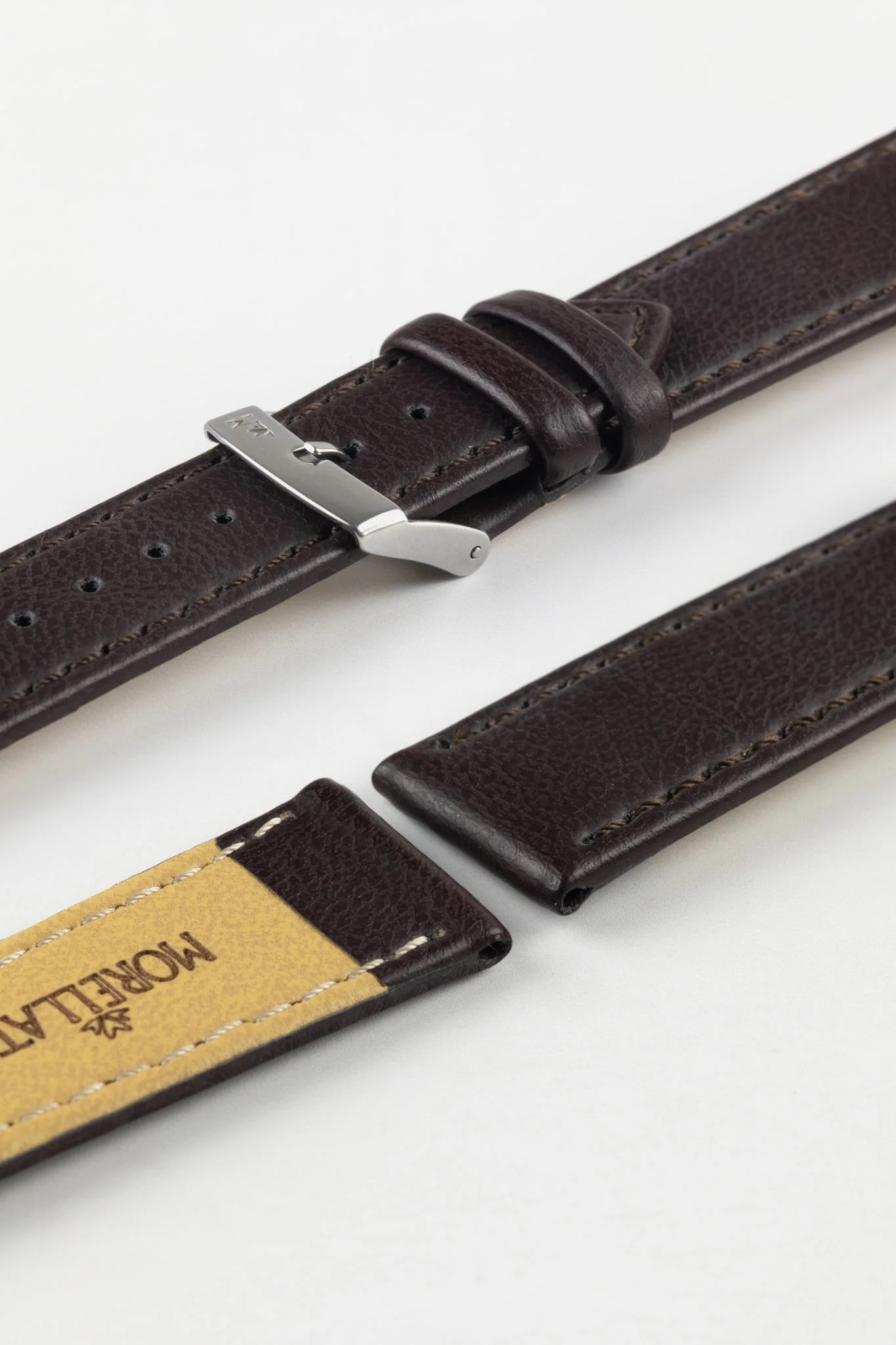 Morellato ABETE Buffalo-Embossed Vegan Leather Watch Strap in BROWN - Image 6