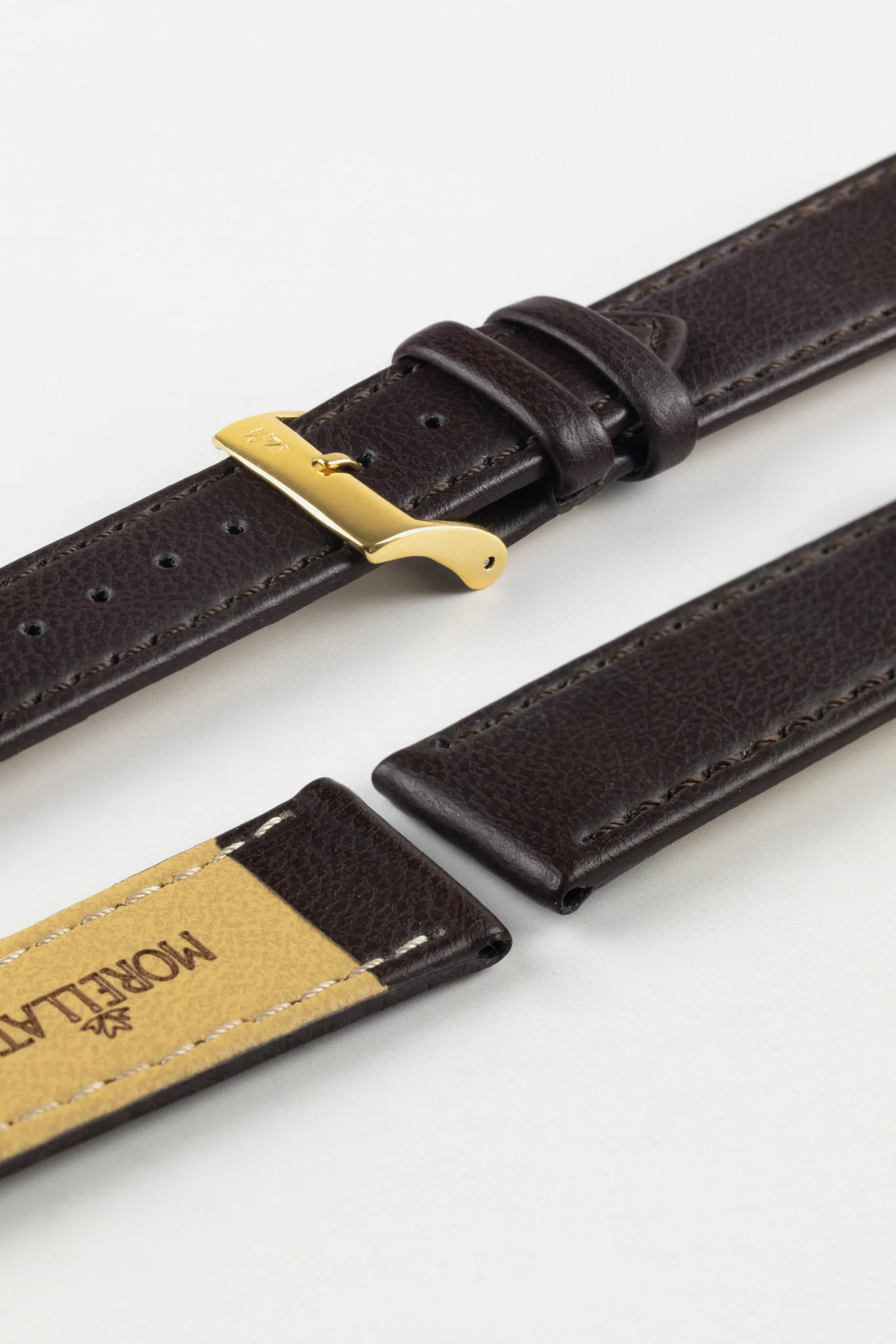 Morellato ABETE Buffalo-Embossed Vegan Leather Watch Strap in BROWN - Image 7