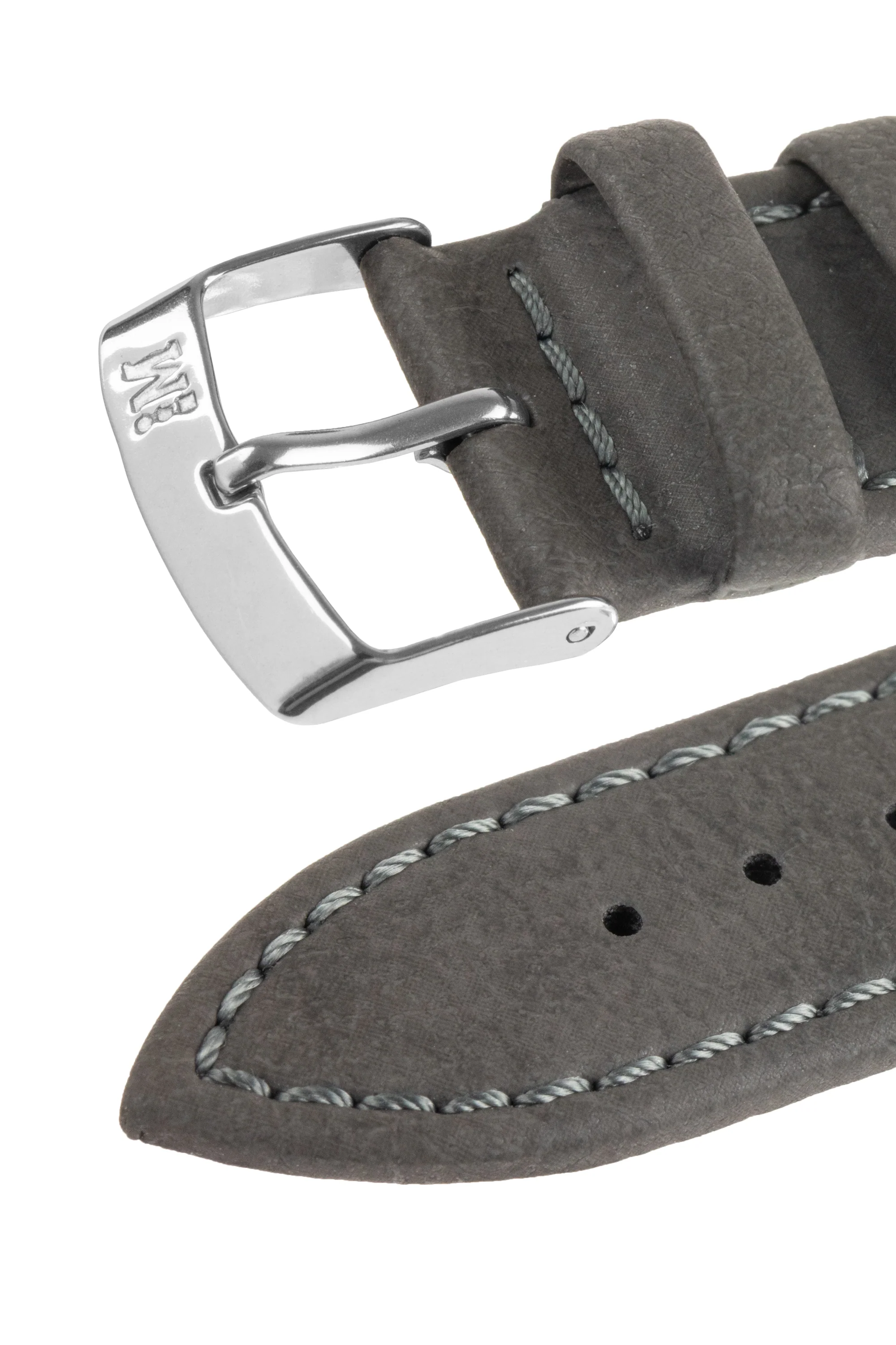 Morellato ABETE Buffalo-Embossed Vegan Leather Watch Strap in GREY - Image 6