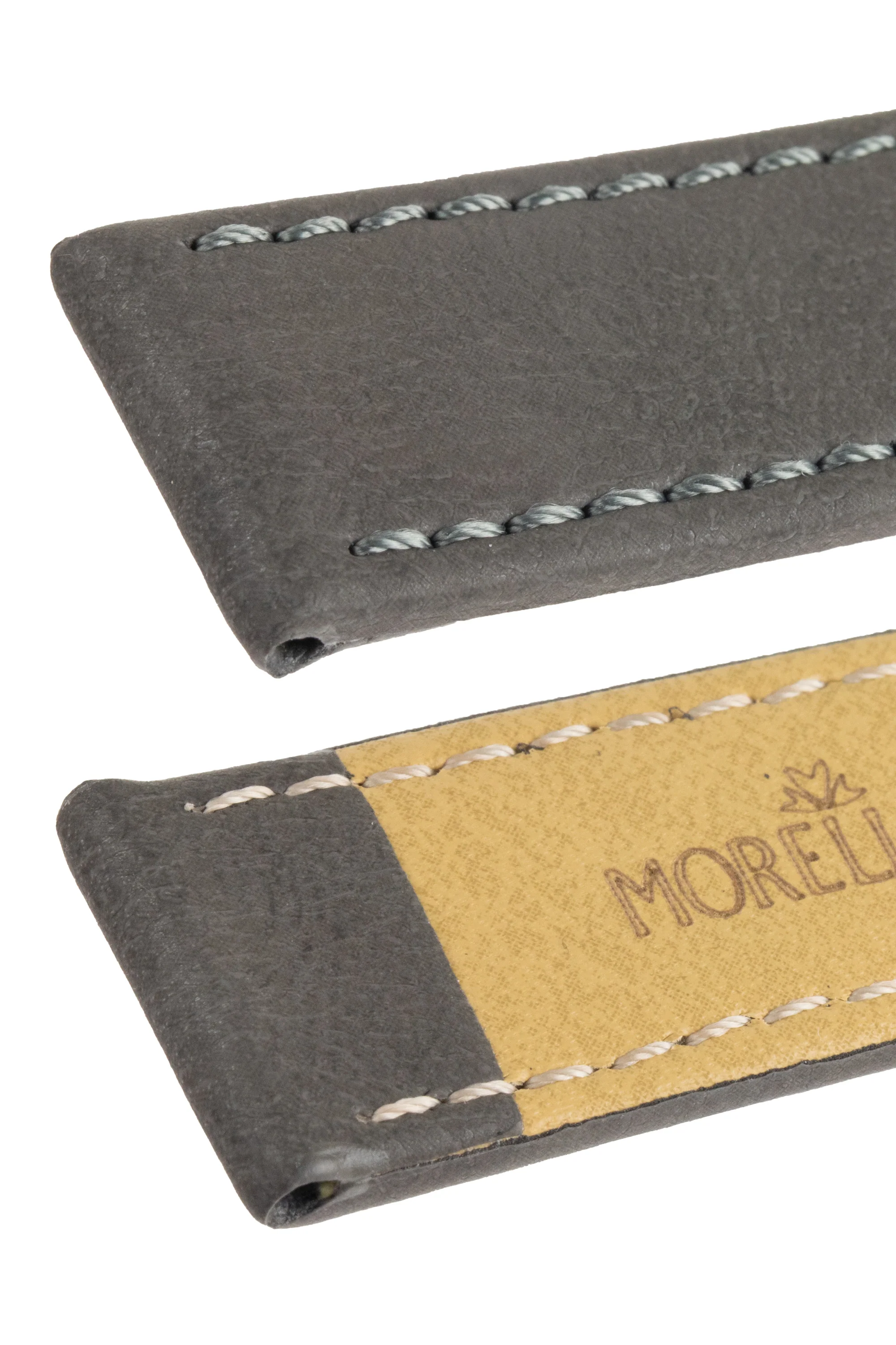 Morellato ABETE Buffalo-Embossed Vegan Leather Watch Strap in GREY - Image 7