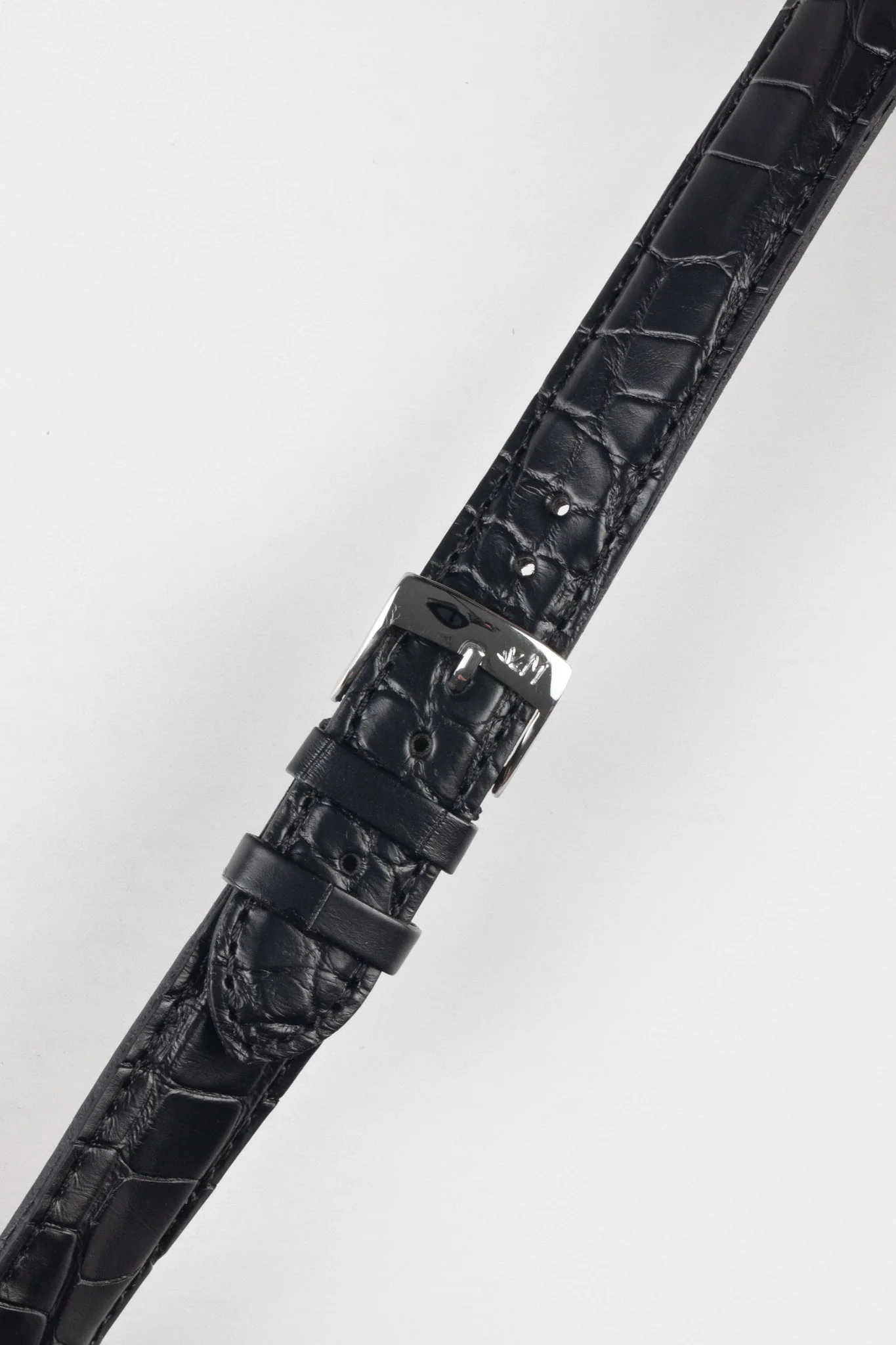Morellato AMADEUS Genuine Alligator Watch Strap in BLACK - Image 5