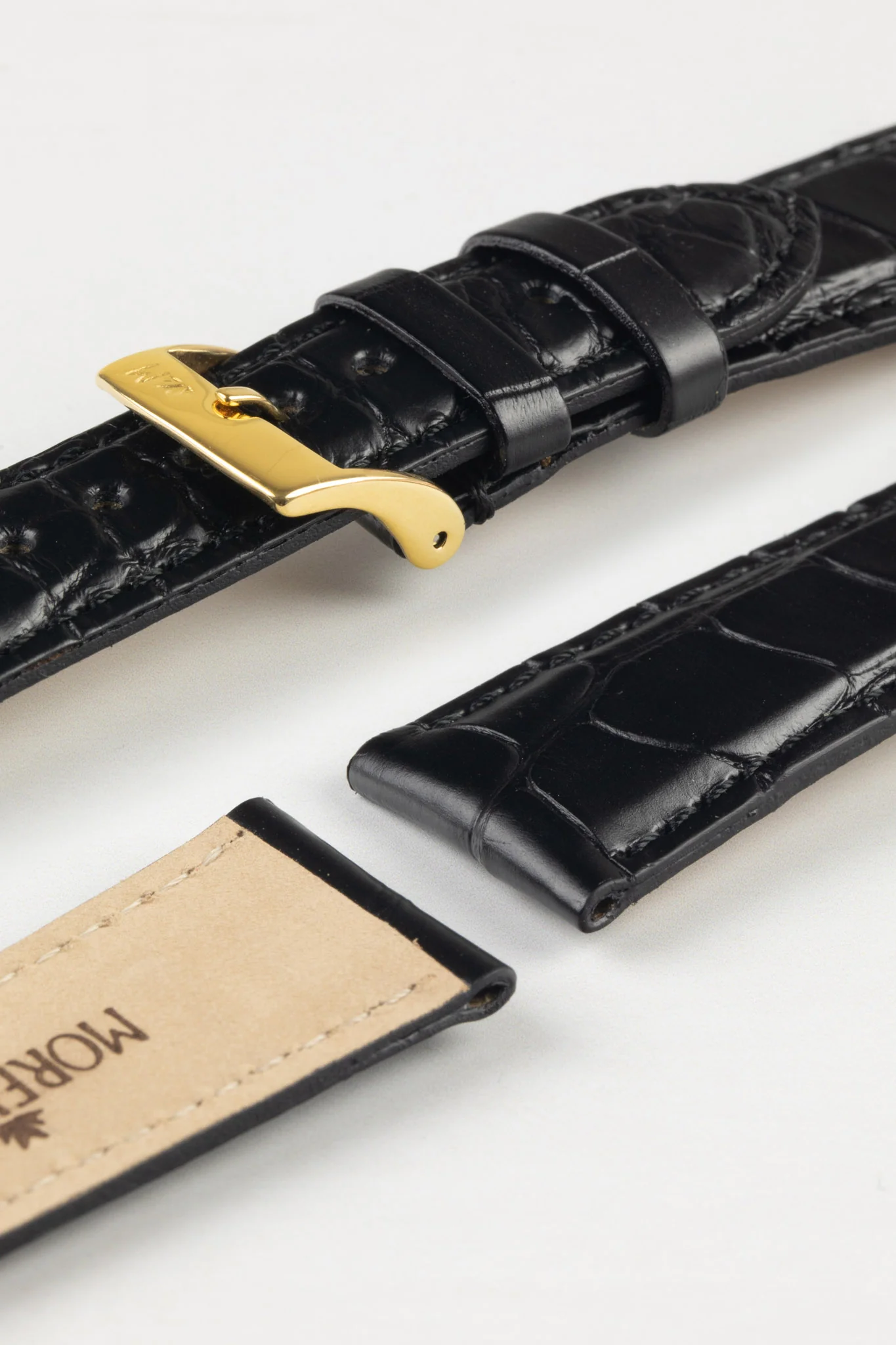 Morellato AMADEUS Genuine Alligator Watch Strap in BLACK - Image 8