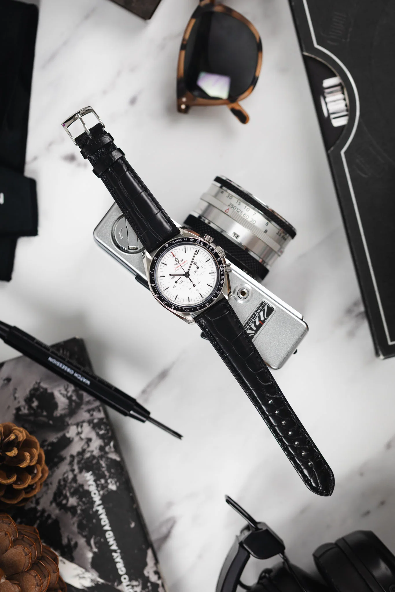 Morellato AMADEUS Genuine Alligator Watch Strap in BLACK - Image 9