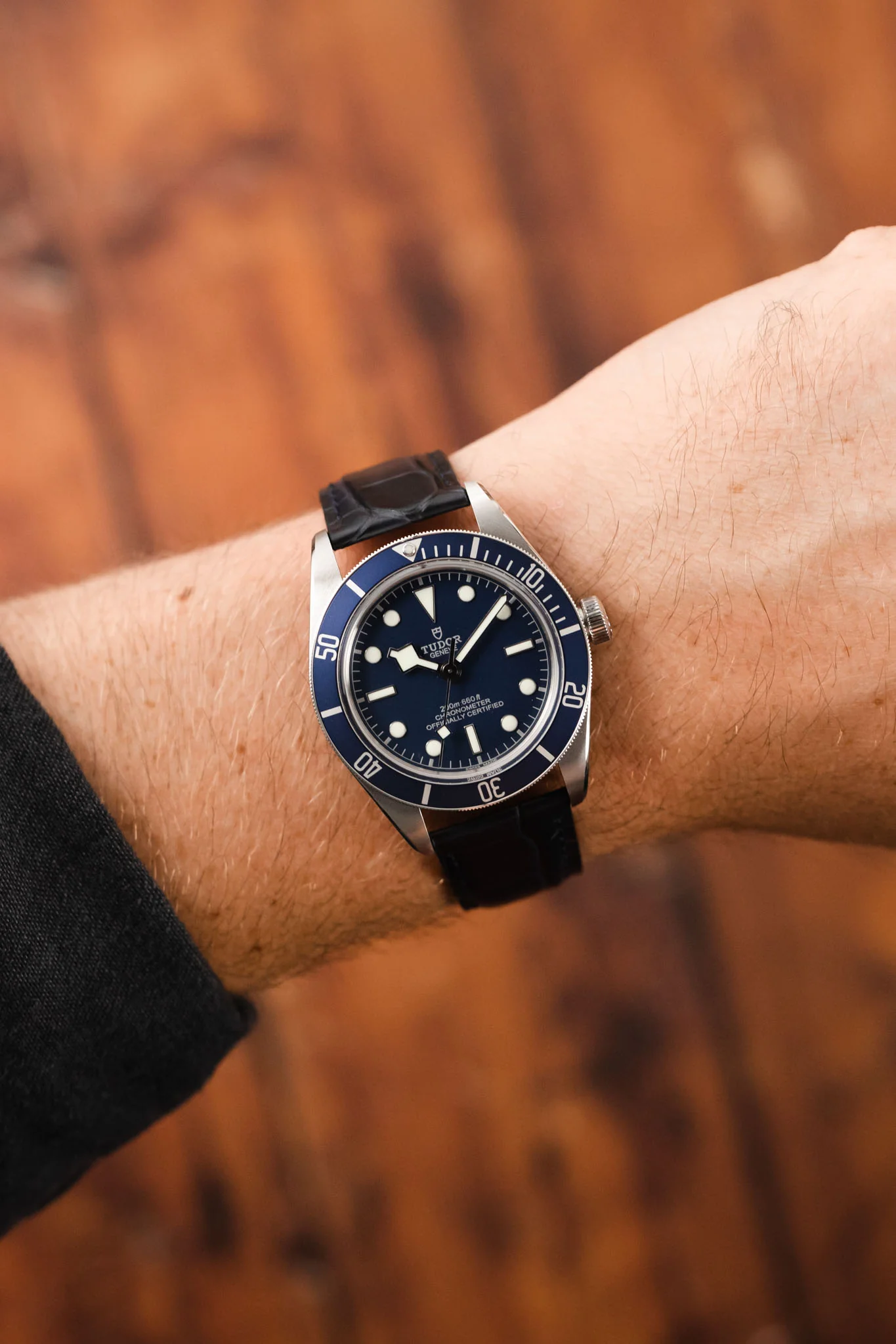 Morellato AMADEUS Genuine Alligator Watch Strap in DARK BLUE - Image 2