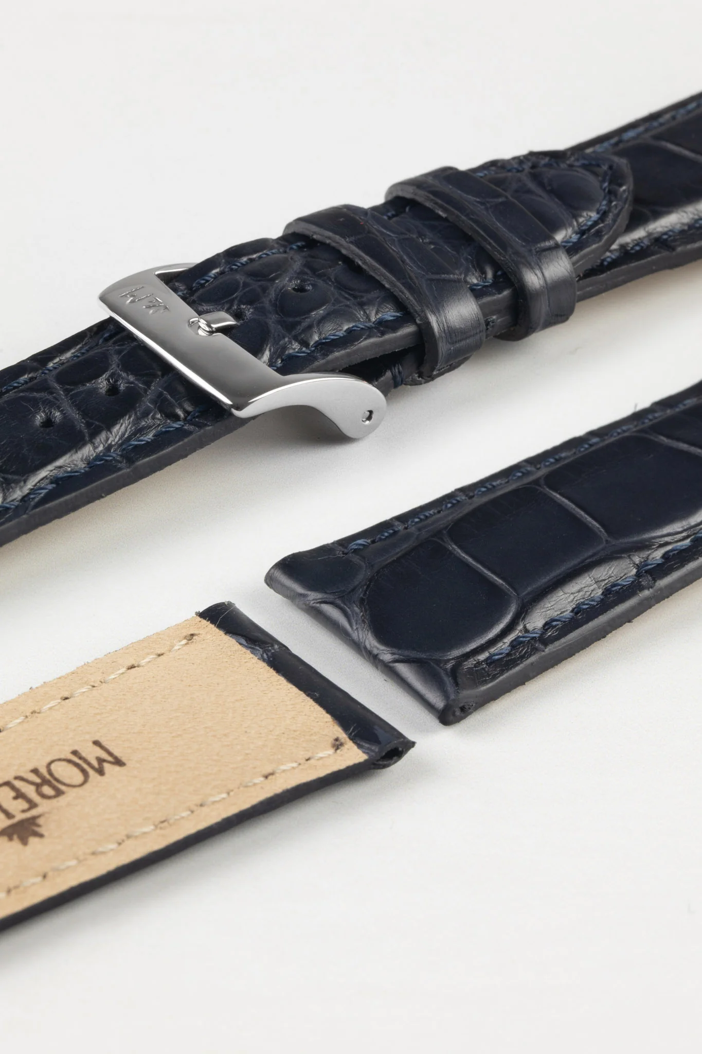 Morellato AMADEUS Genuine Alligator Watch Strap in DARK BLUE - Image 6