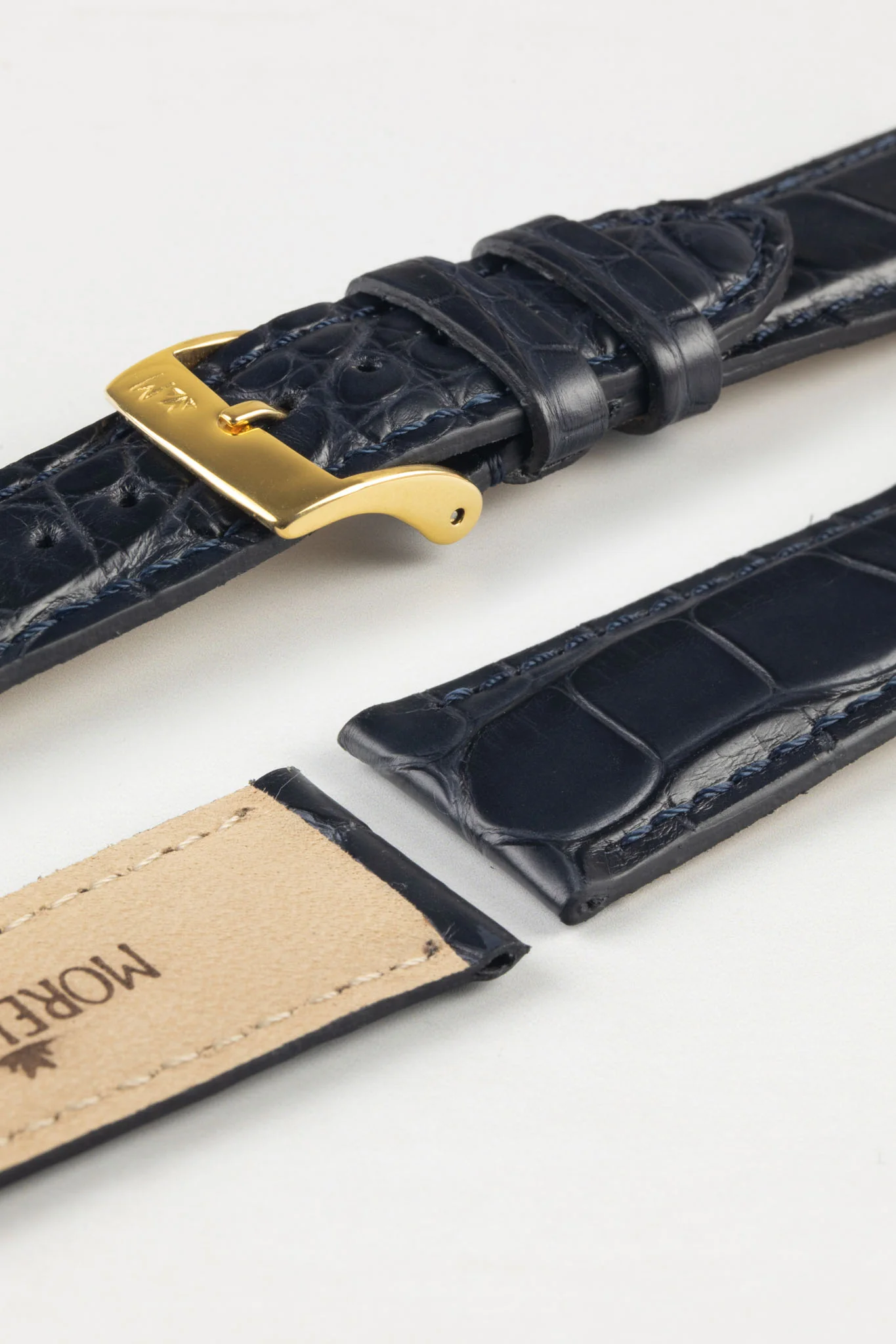 Morellato AMADEUS Genuine Alligator Watch Strap in DARK BLUE - Image 7