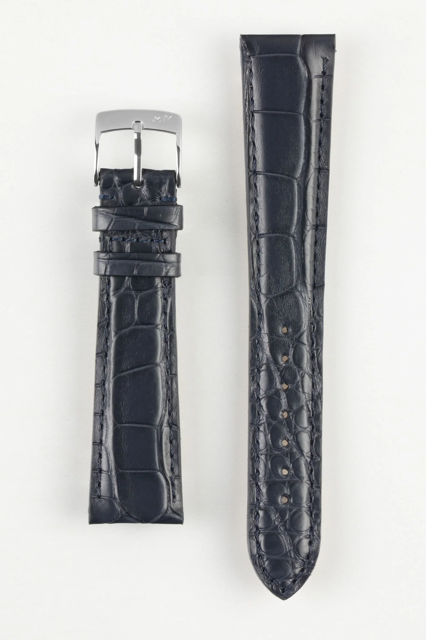 Morellato AMADEUS Genuine Alligator Watch Strap in DARK BLUE - Image 8