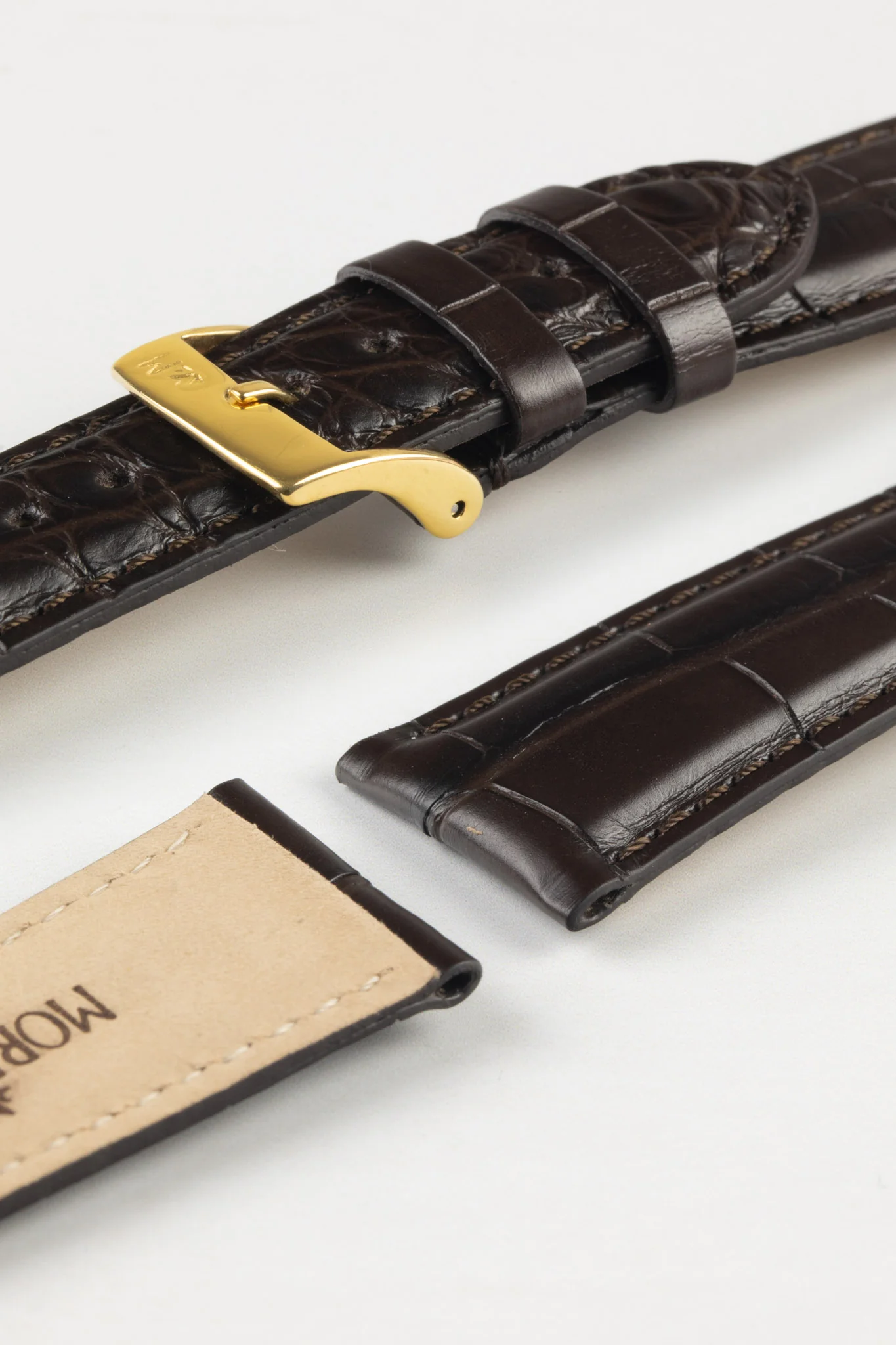 Morellato AMADEUS Genuine Alligator Watch Strap in DARK BROWN - Image 7