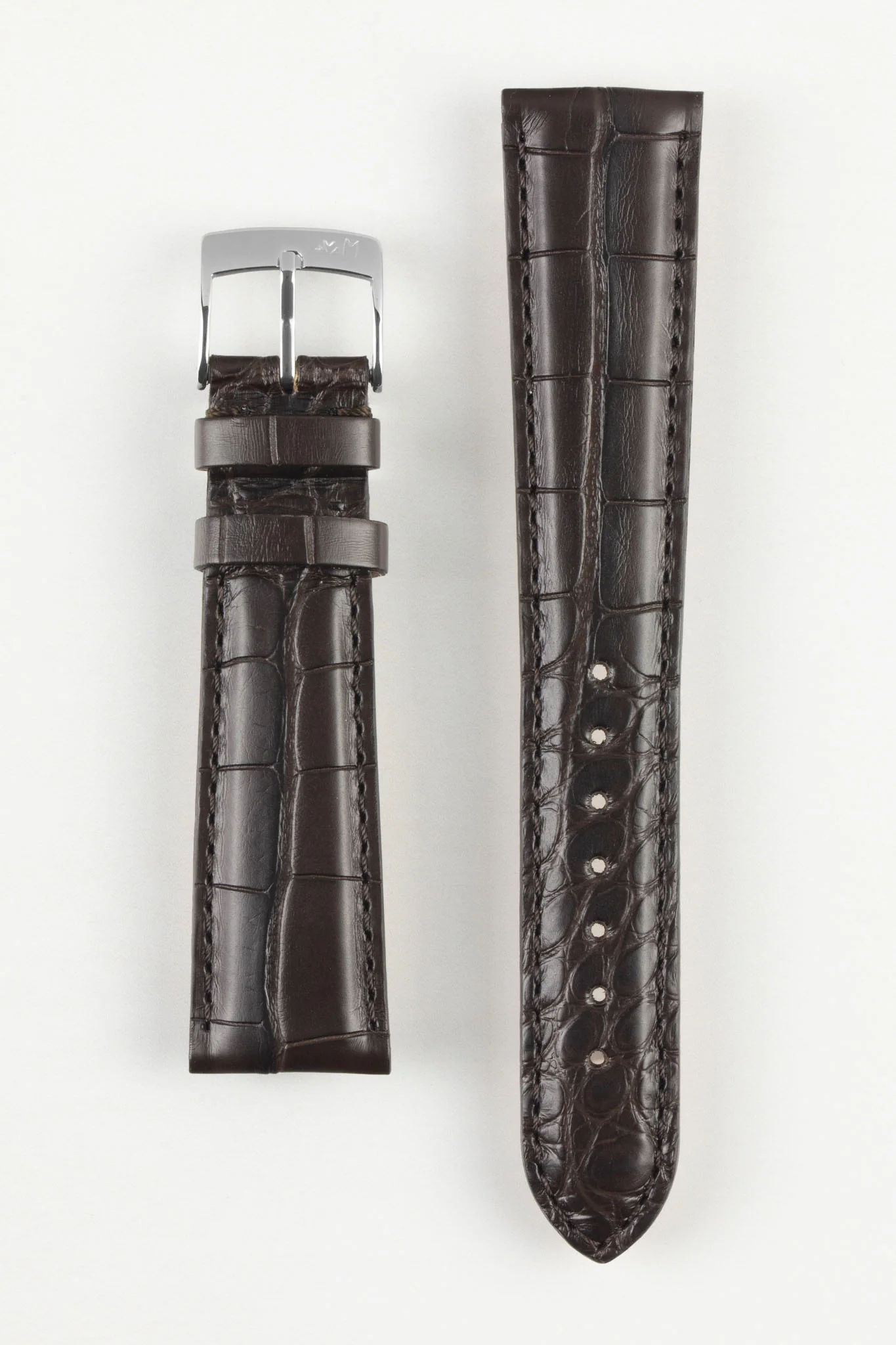 Morellato AMADEUS Genuine Alligator Watch Strap in DARK BROWN - Image 8