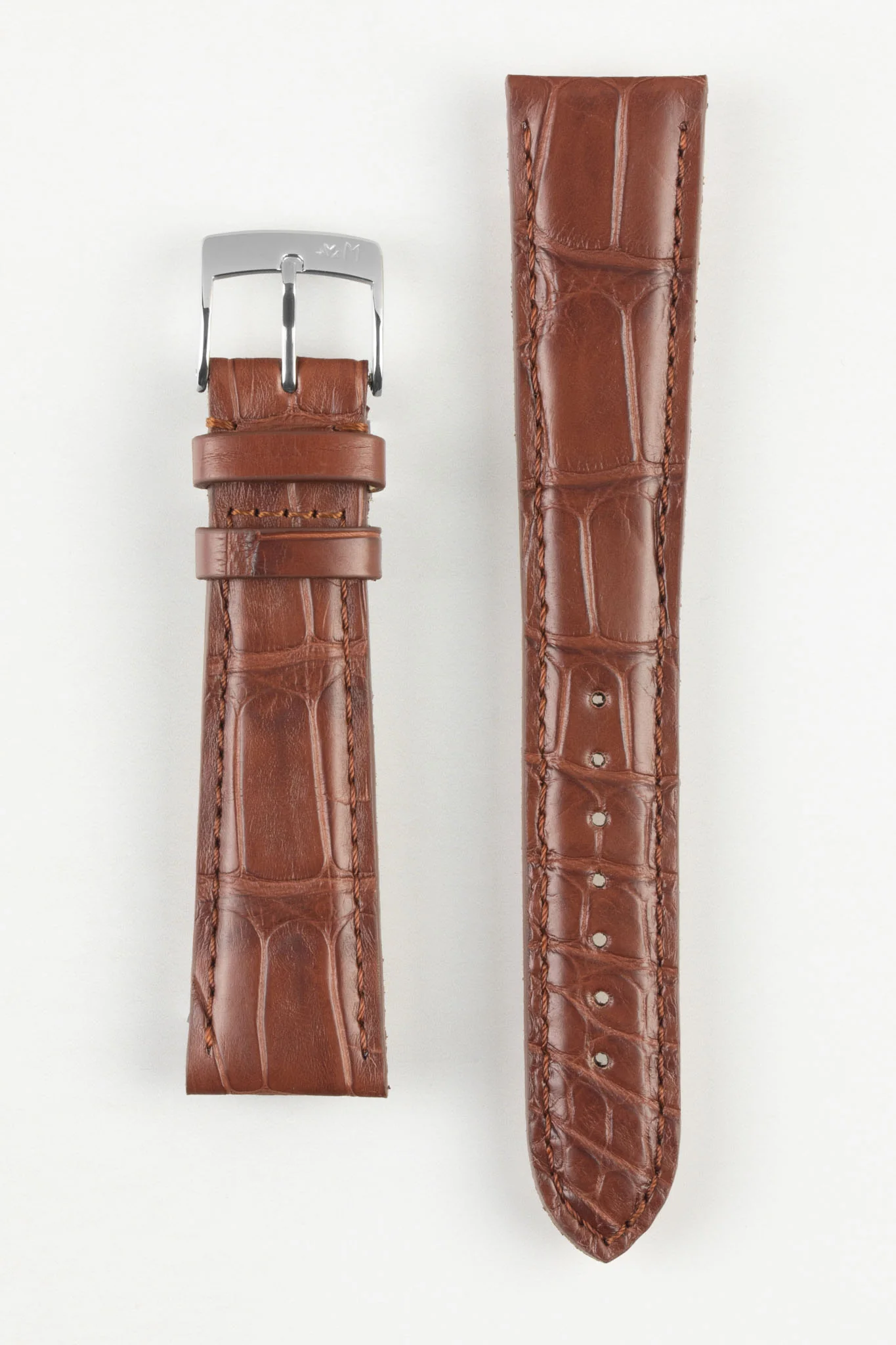 Morellato AMADEUS Genuine Alligator Watch Strap in GOLD BROWN - Image 8