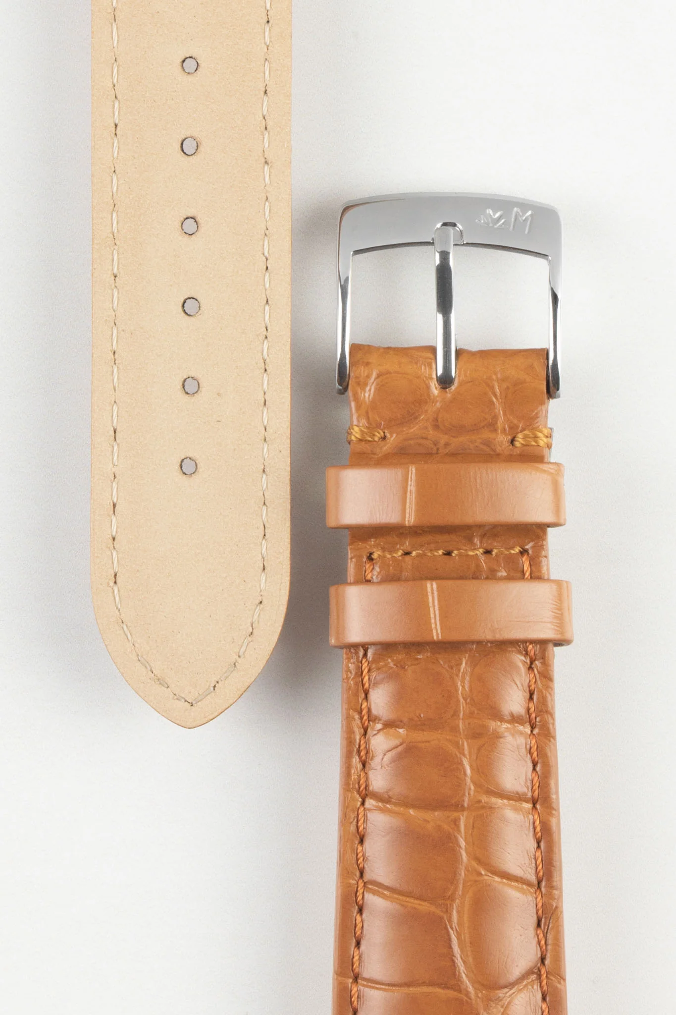 Morellato AMADEUS Genuine Alligator Watch Strap in HONEY - Image 3