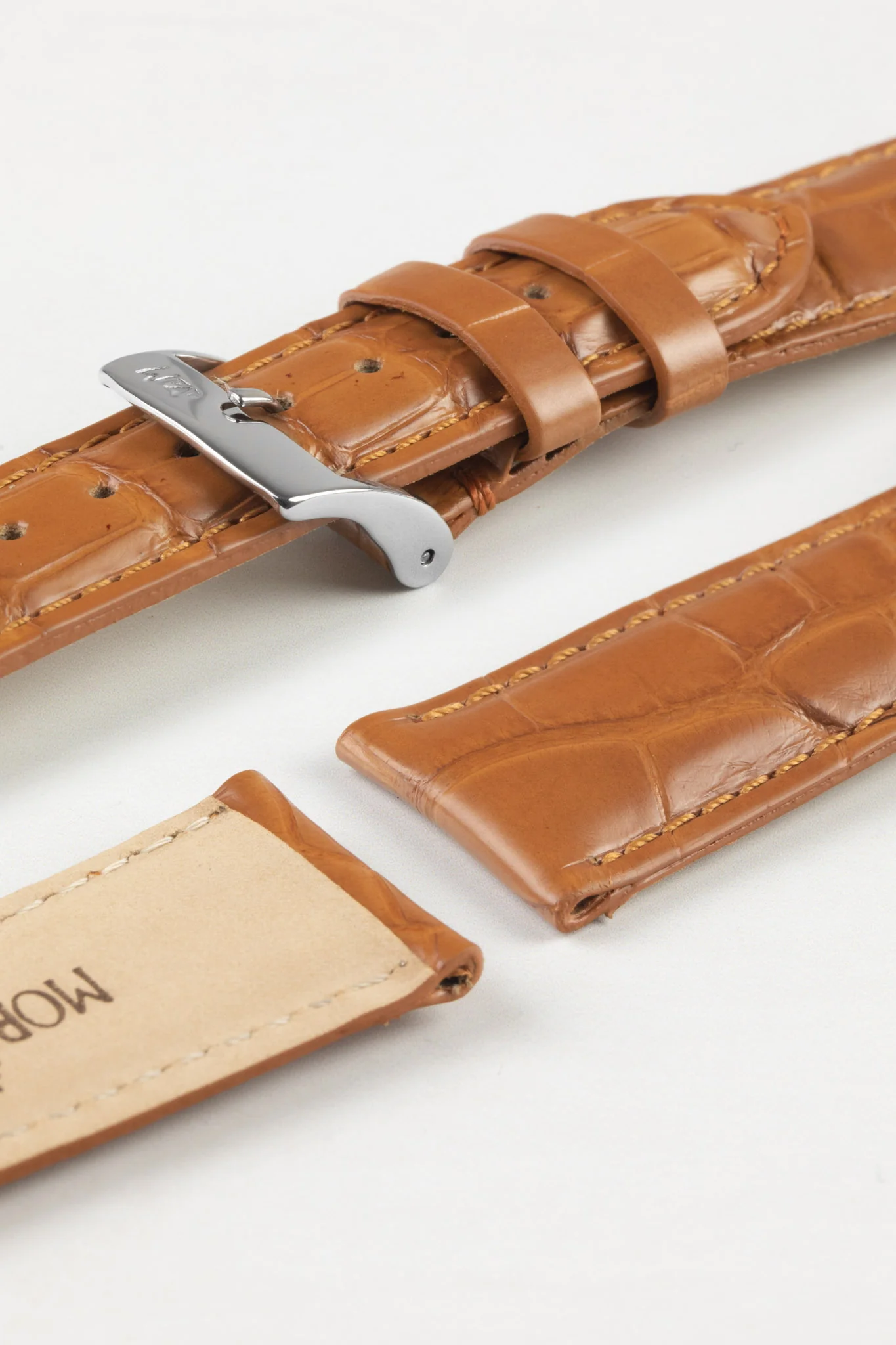 Morellato AMADEUS Genuine Alligator Watch Strap in HONEY - Image 6