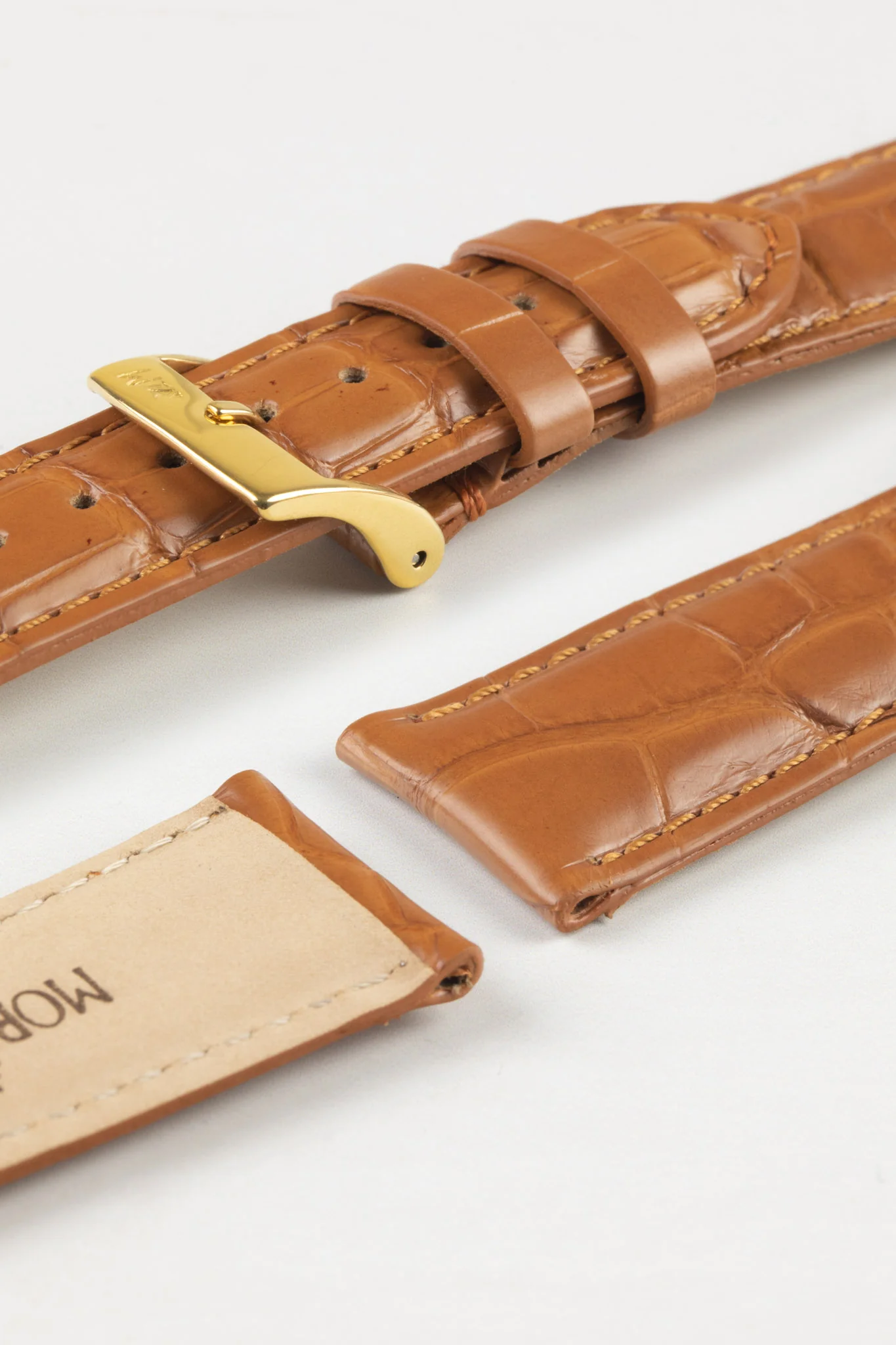 Morellato AMADEUS Genuine Alligator Watch Strap in HONEY - Image 7