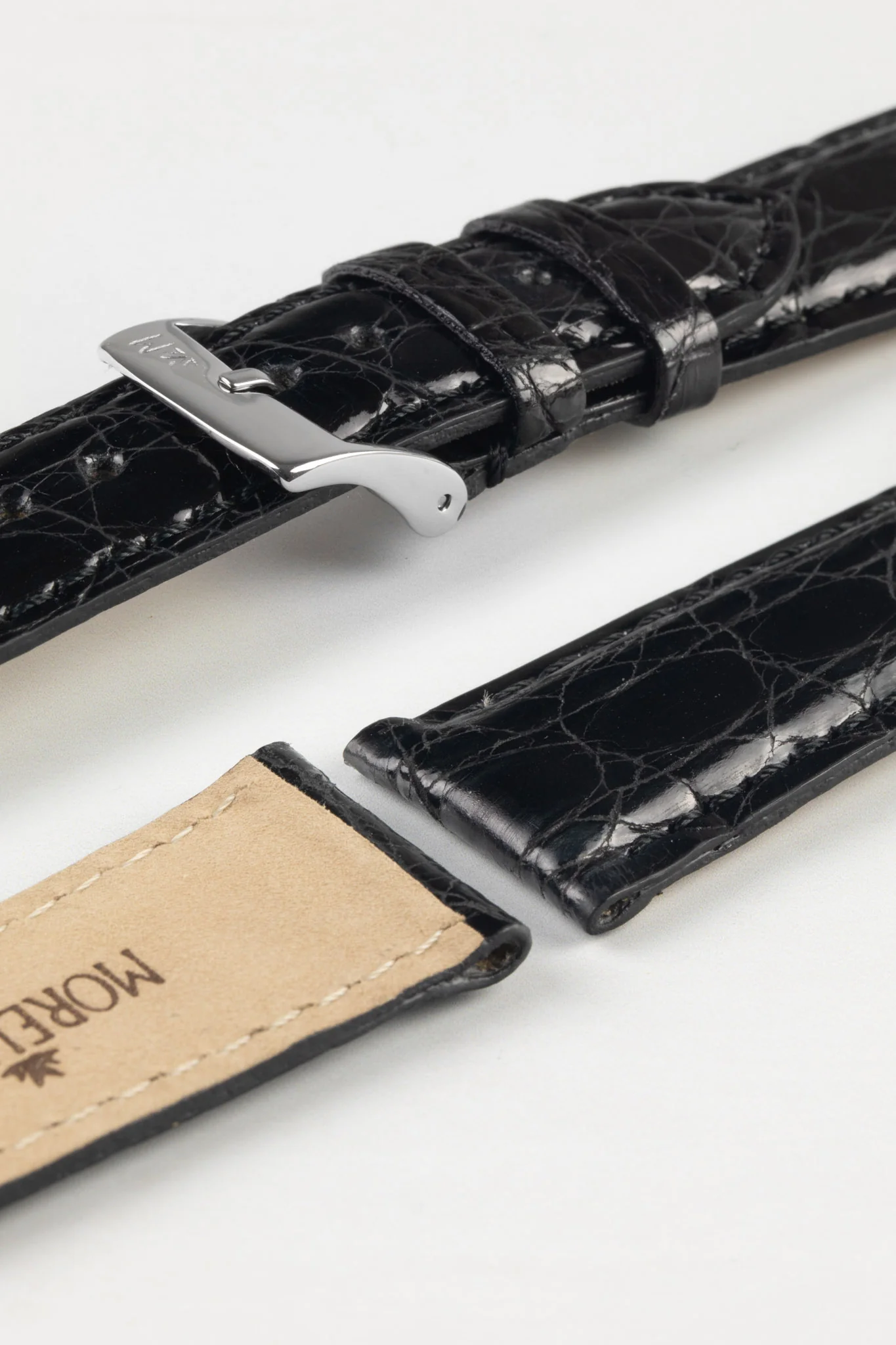 Morellato AMADEUS Genuine Crocodile Leather Watch Strap in BLACK - Image 6