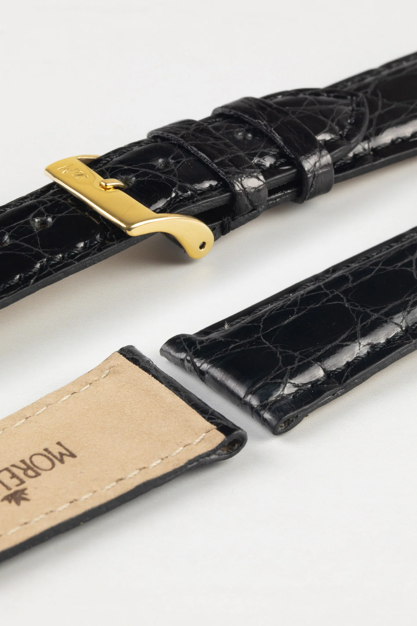 Morellato AMADEUS Genuine Crocodile Leather Watch Strap in BLACK - Image 7
