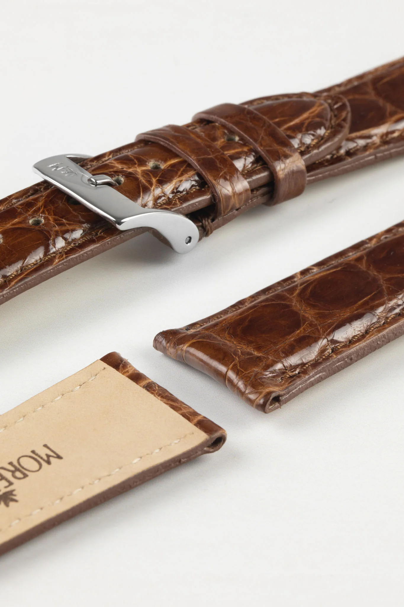Morellato AMADEUS Genuine Crocodile Leather Watch Strap in BROWN - Image 6