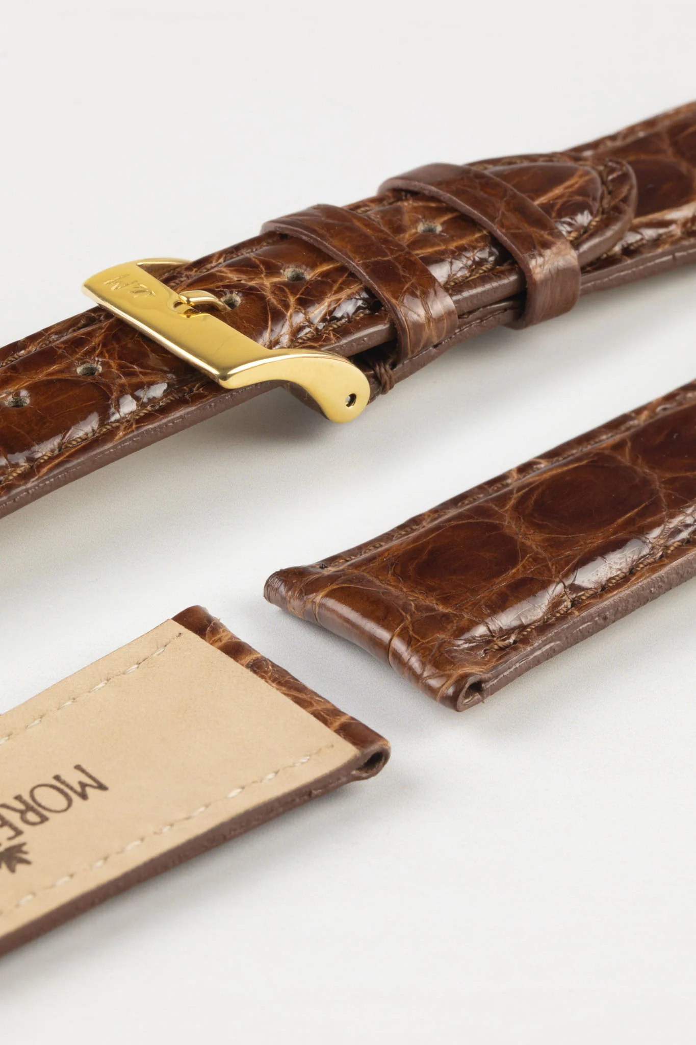Morellato AMADEUS Genuine Crocodile Leather Watch Strap in BROWN - Image 7