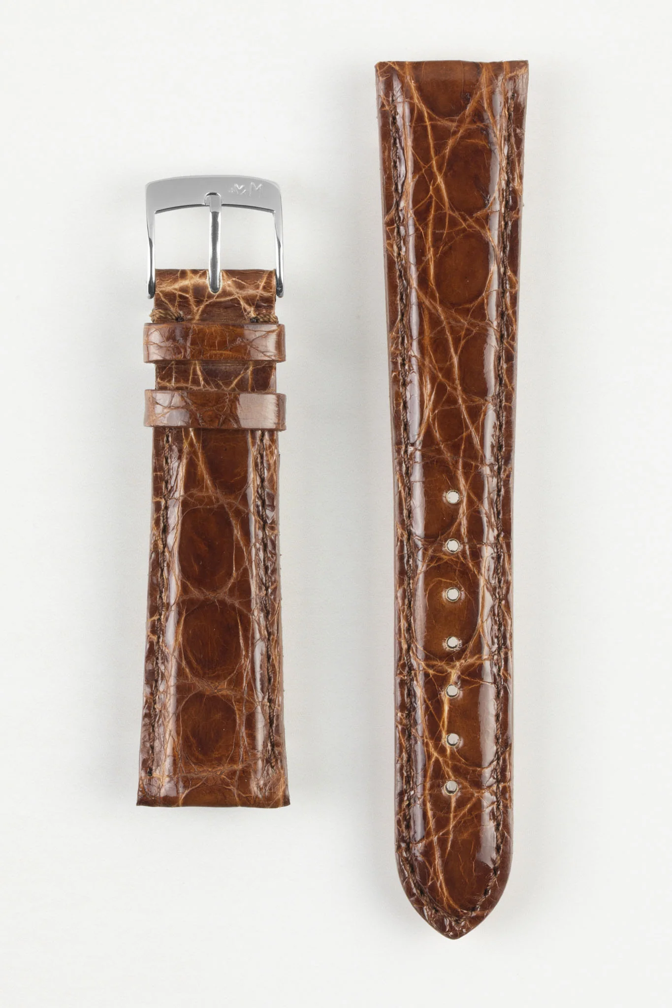 Morellato AMADEUS Genuine Crocodile Leather Watch Strap in BROWN - Image 8