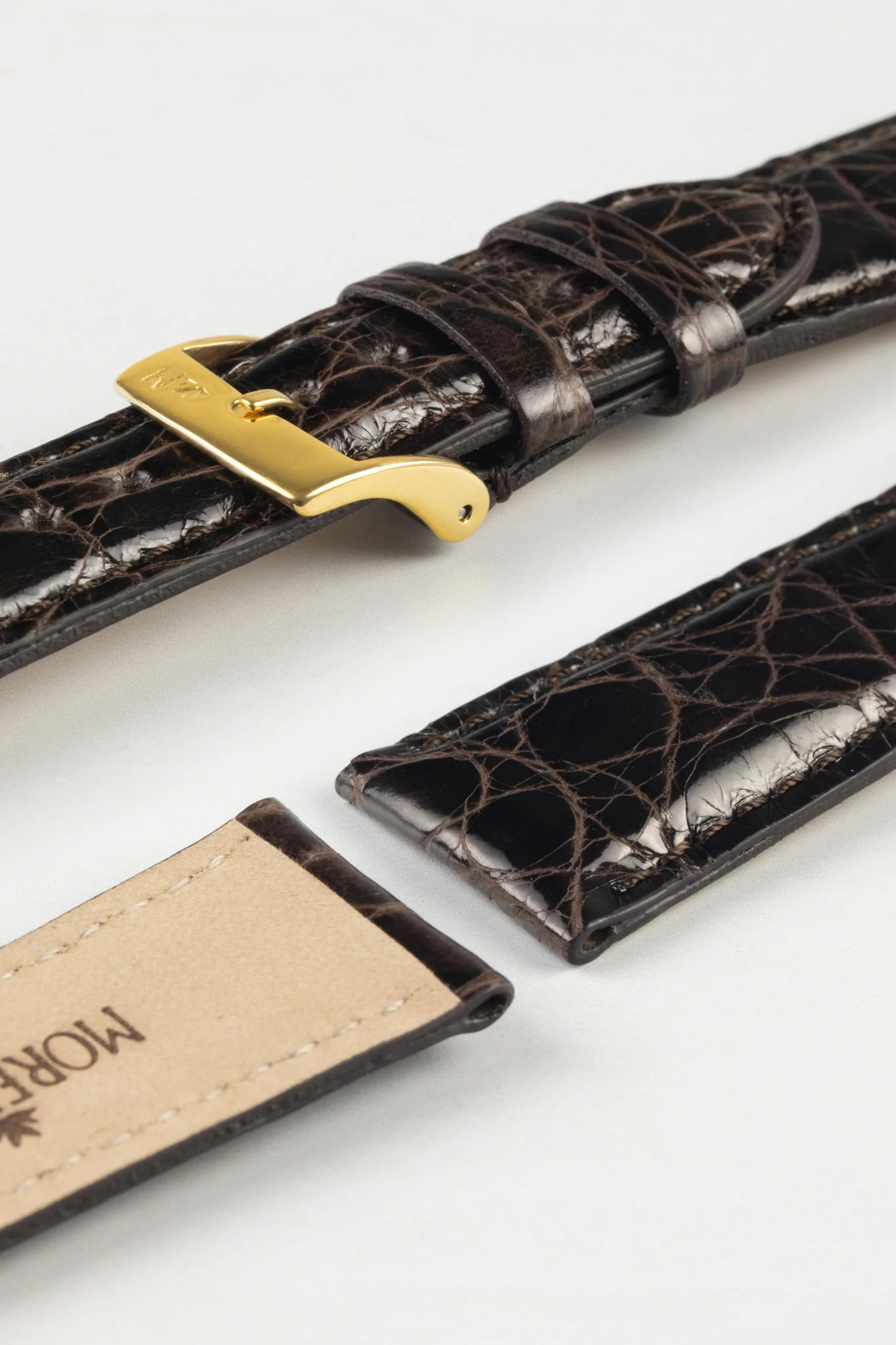 Morellato AMADEUS Genuine Crocodile Watch Strap in DARK BROWN - Image 7