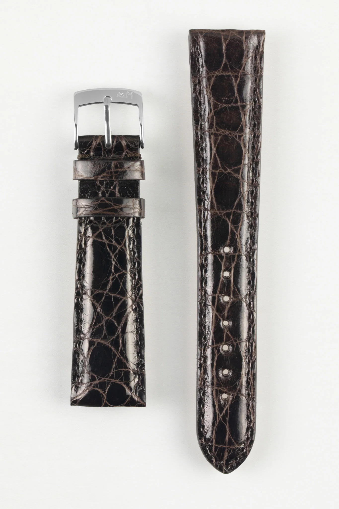 Morellato AMADEUS Genuine Crocodile Watch Strap in DARK BROWN - Image 8