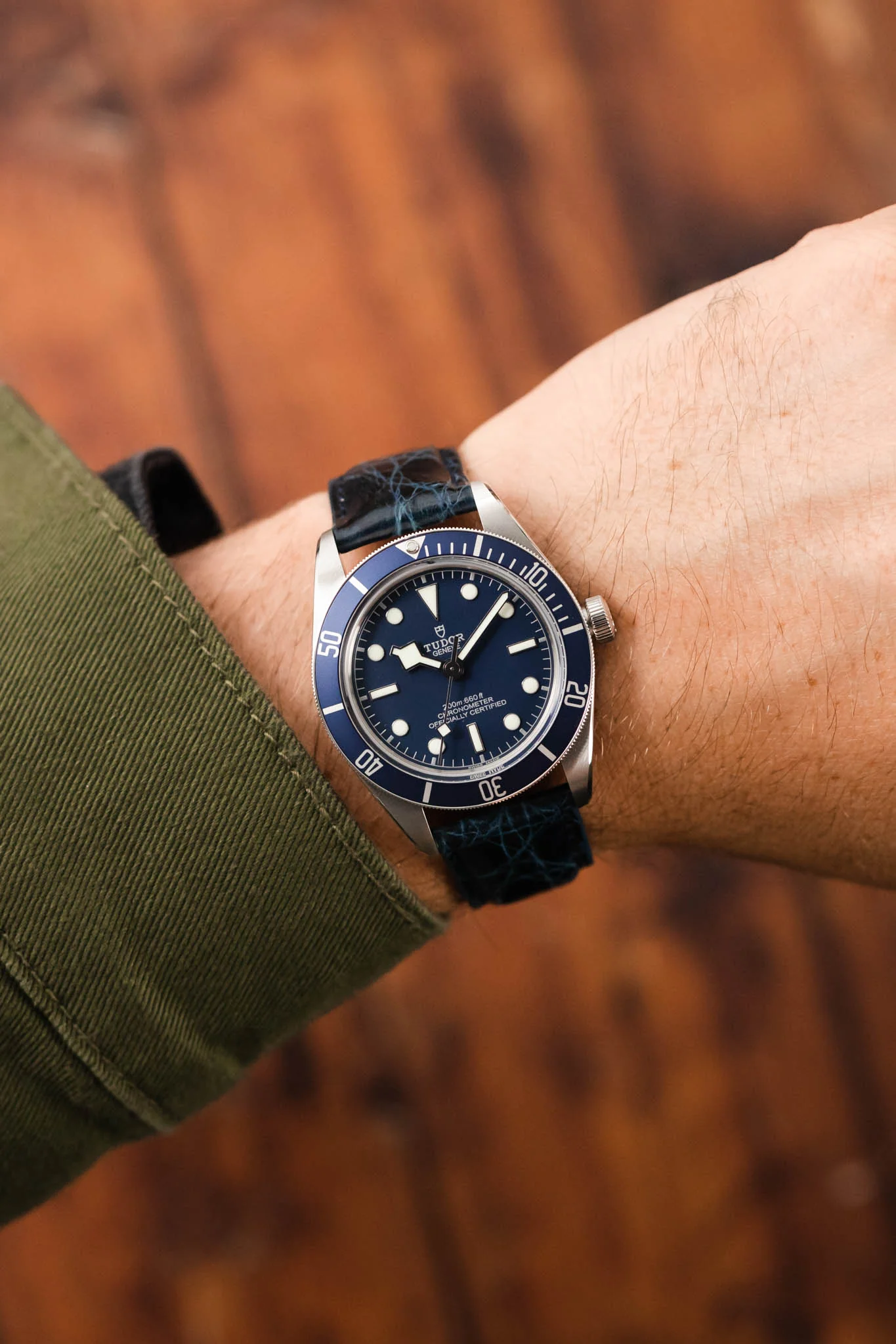 Morellato AMADEUS Genuine Crocodile Watch Strap in NAVY BLUE - Image 2