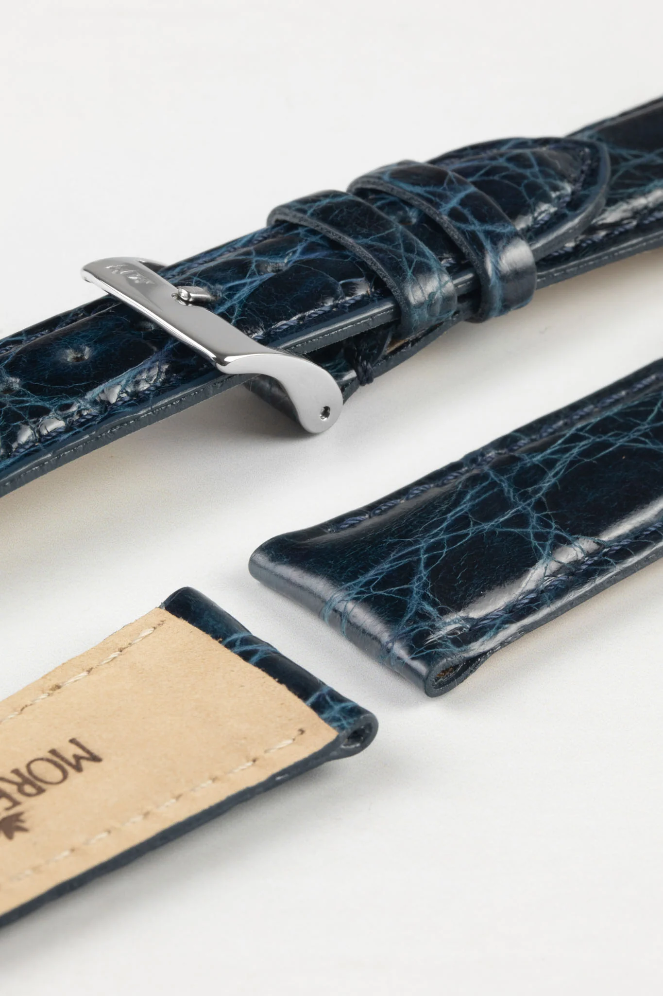 Morellato AMADEUS Genuine Crocodile Watch Strap in NAVY BLUE - Image 6
