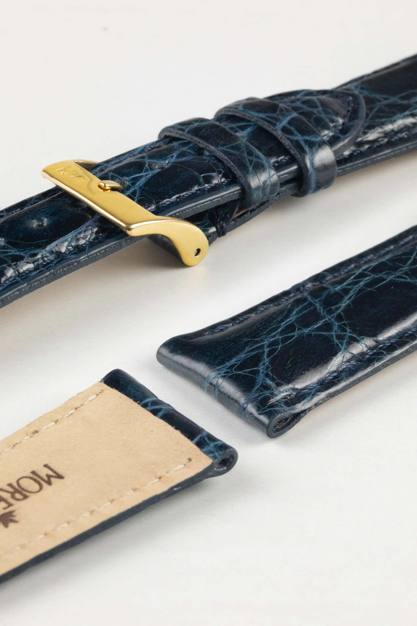 Morellato AMADEUS Genuine Crocodile Watch Strap in NAVY BLUE - Image 7