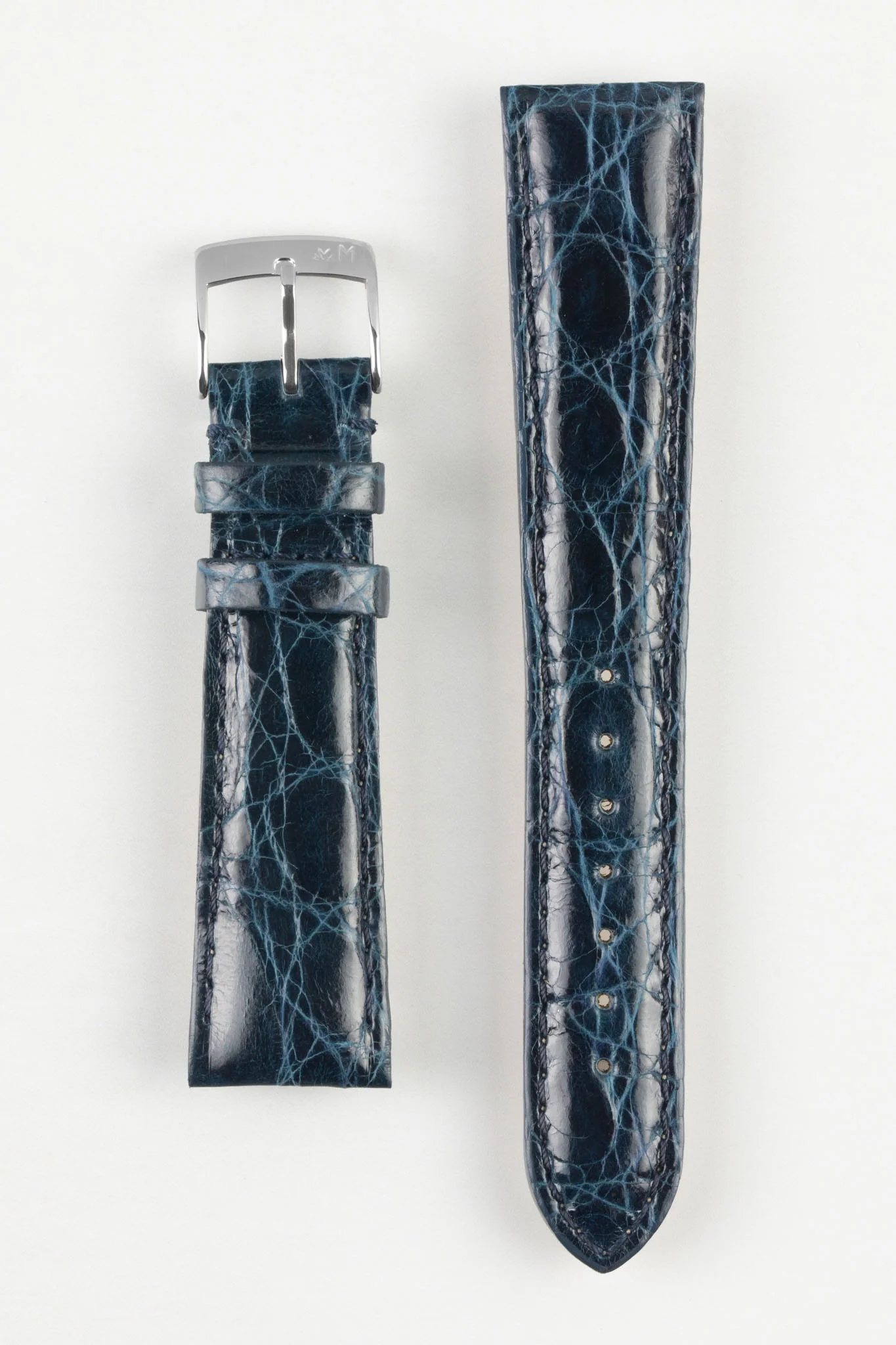 Morellato AMADEUS Genuine Crocodile Watch Strap in NAVY BLUE - Image 8