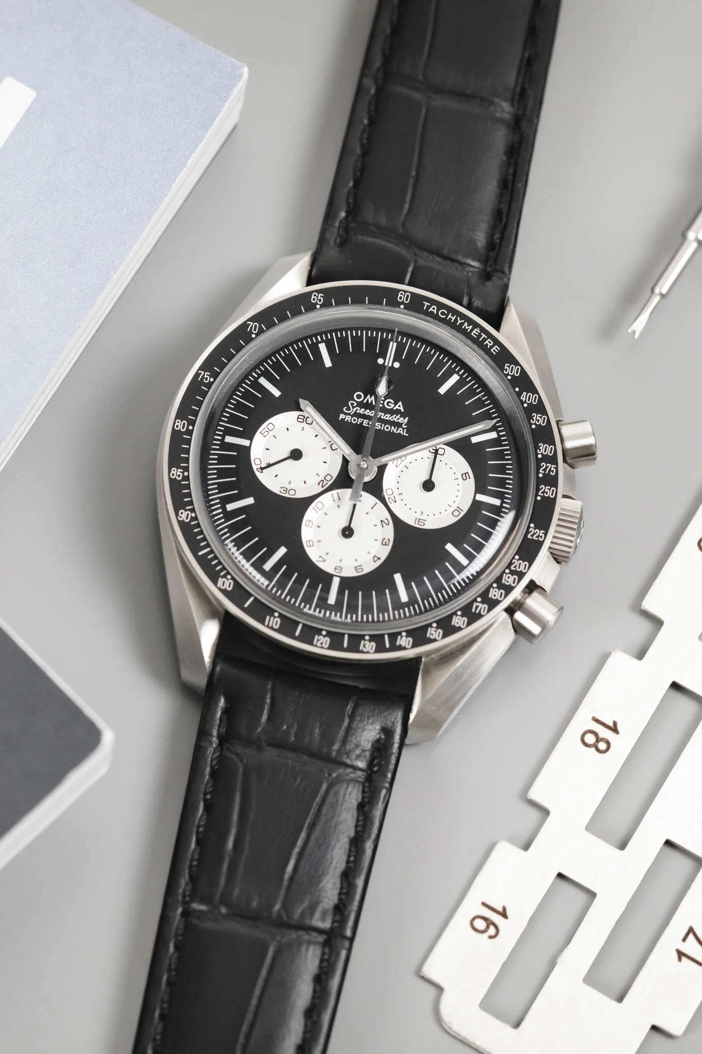 Morellato BOLLE Alligator-Embossed Calfskin Leather Watch Strap in BLACK - Image 4