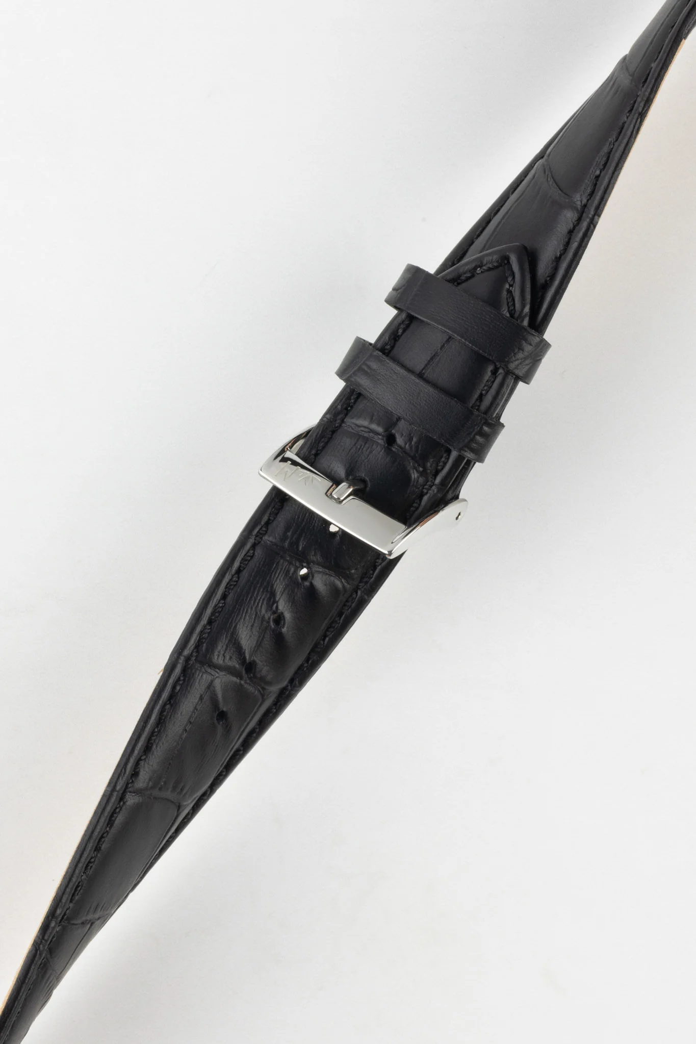 Morellato BOLLE Alligator-Embossed Calfskin Leather Watch Strap in BLACK - Image 5