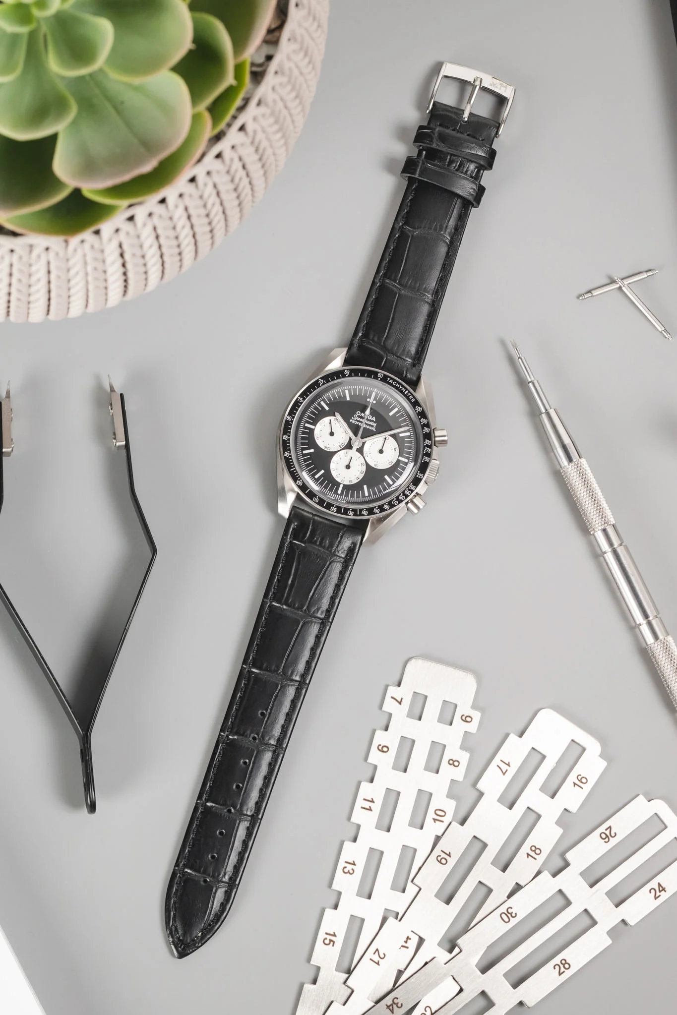 Morellato BOLLE Alligator-Embossed Calfskin Leather Watch Strap in BLACK - Image 8