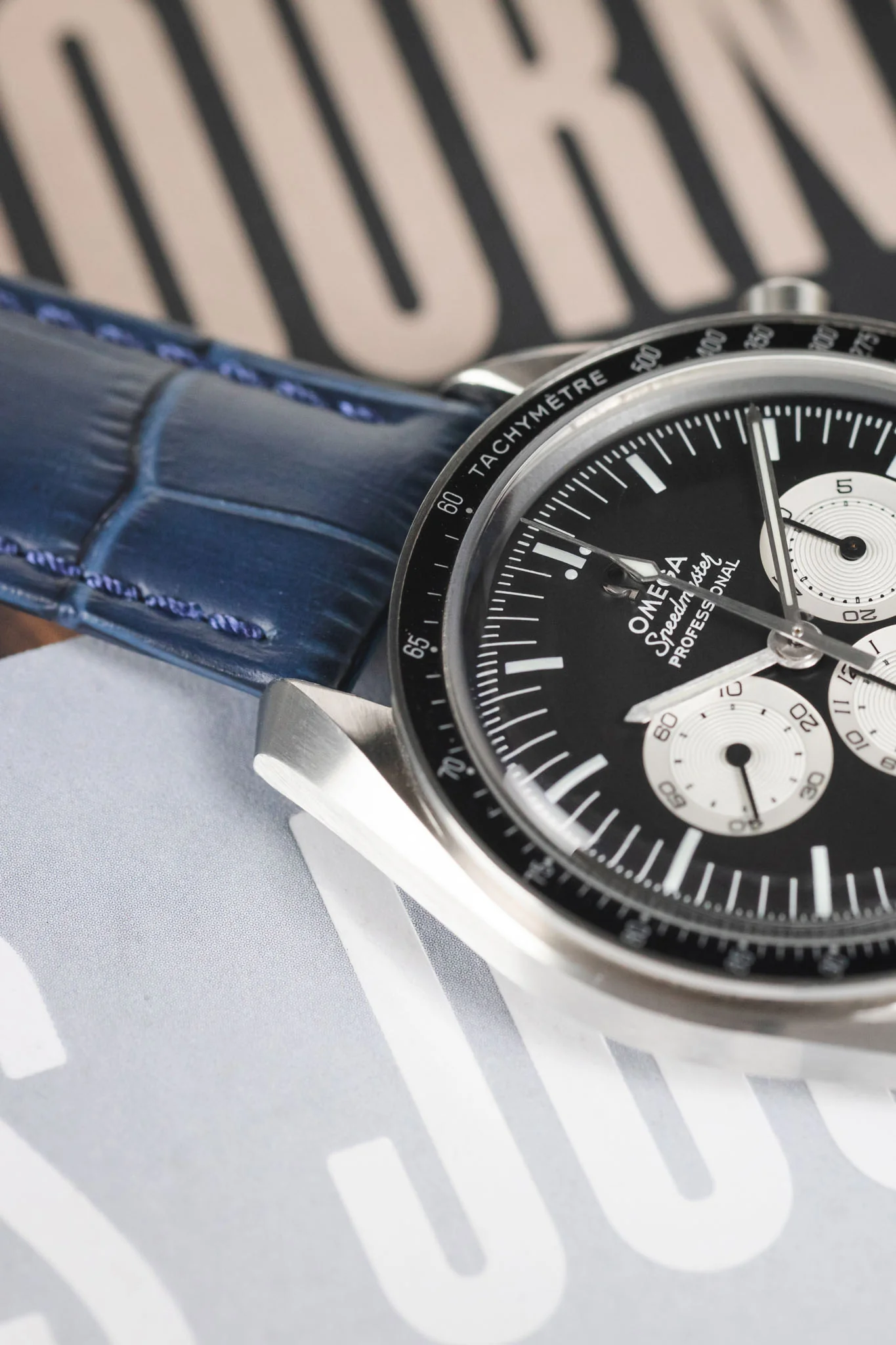Morellato BOLLE Alligator-Embossed Calfskin Leather Watch Strap in BLUE - Image 4