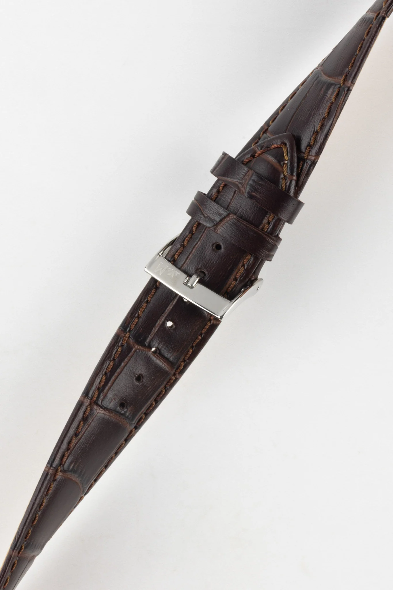 Morellato BOLLE Alligator-Embossed Calfskin Leather Watch Strap in BROWN - Image 5