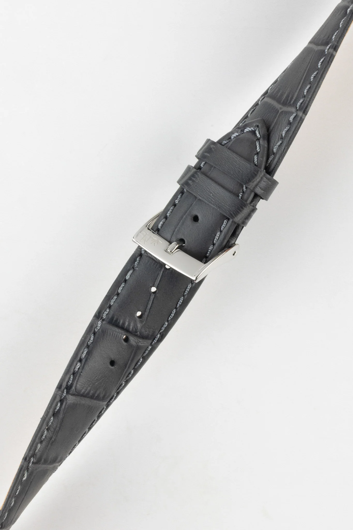 Morellato BOLLE Alligator-Embossed Calfskin Leather Watch Strap in DARK GREY - Image 5