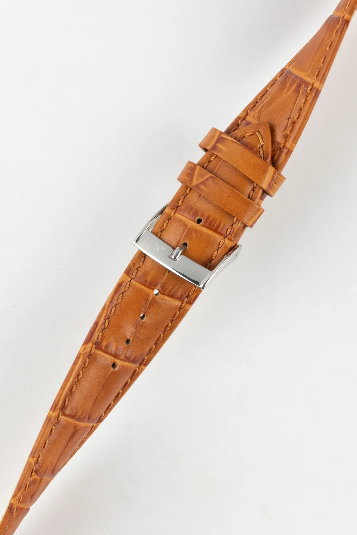 Morellato BOLLE Alligator-Embossed Calfskin Leather Watch Strap in HONEY - Image 5