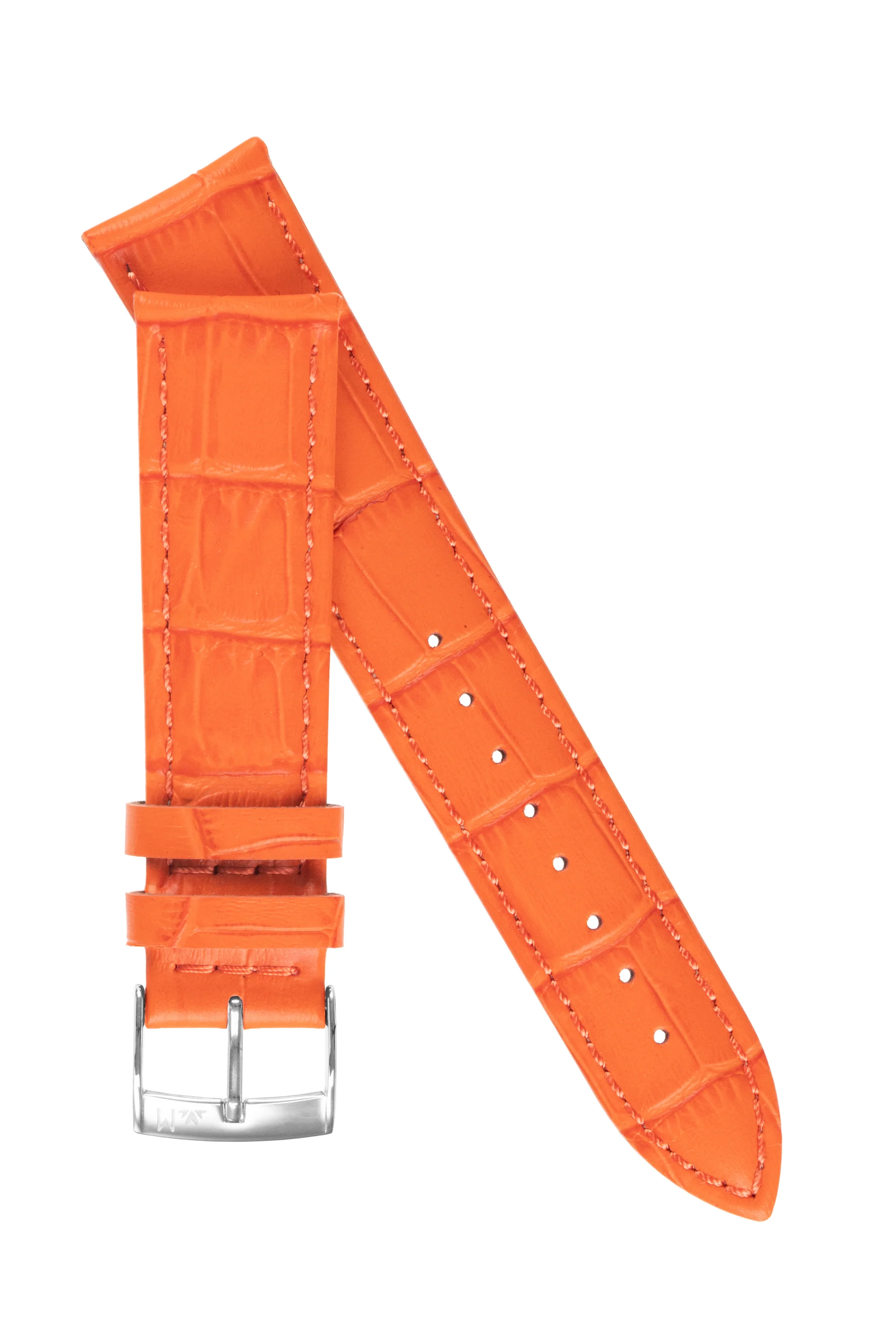 Morellato BOLLE Alligator-Embossed Calfskin Leather Watch Strap in ORANGE - Image 5