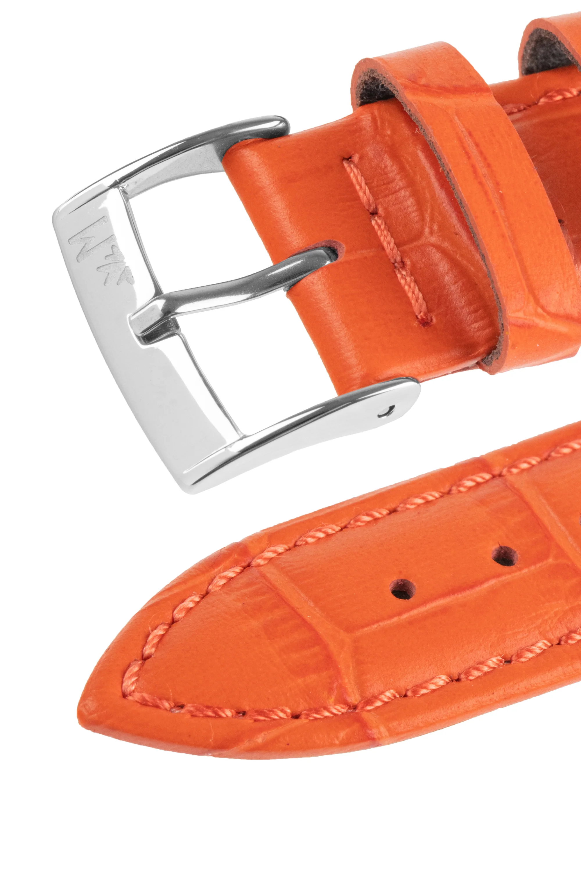 Morellato BOLLE Alligator-Embossed Calfskin Leather Watch Strap in ORANGE - Image 6